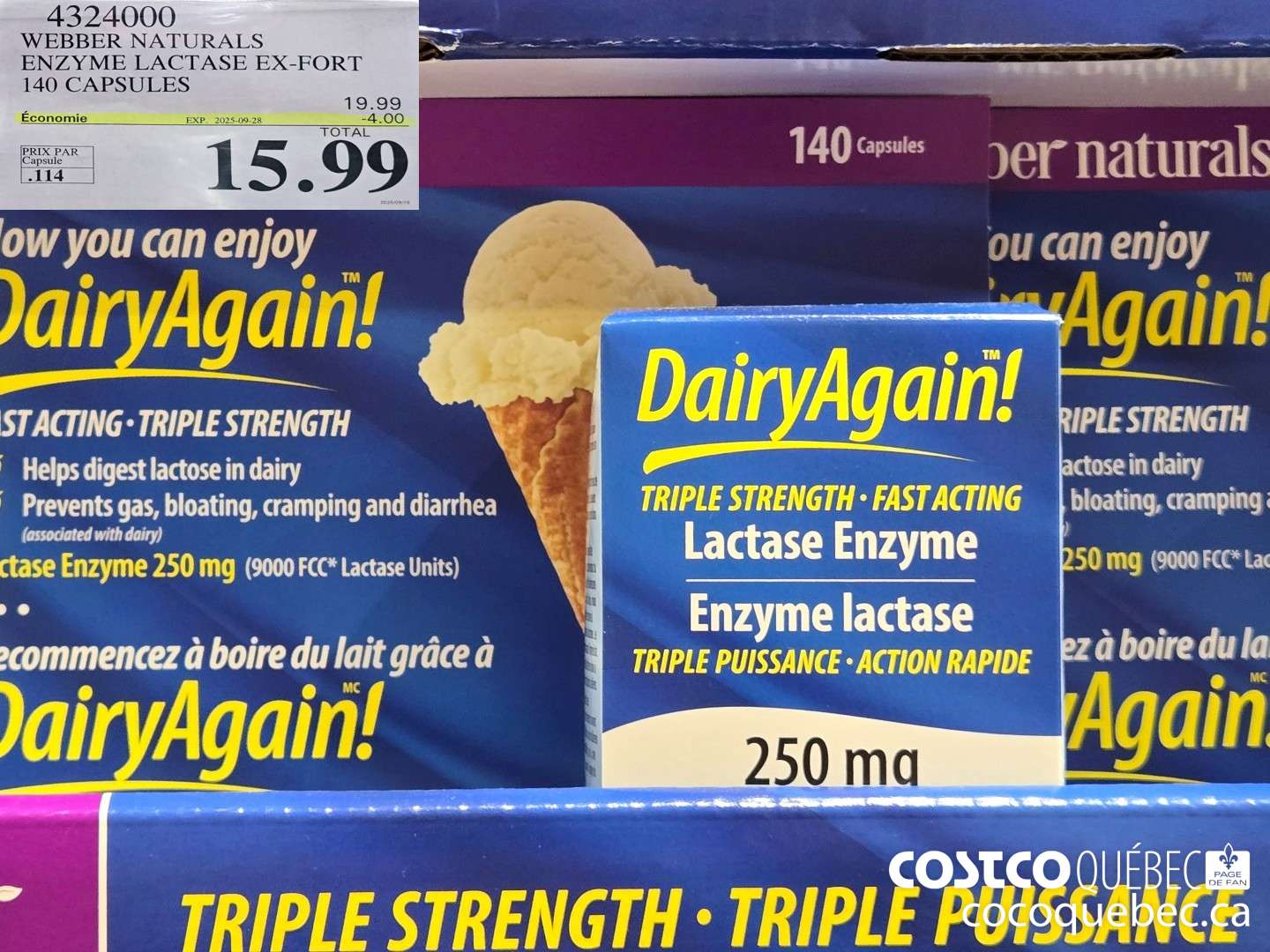 4324000 WEBBER NATURALS ENZYME LACTASE EX-FORT 140 CAPSULES ($4.00 INSTANT SAVINGS EXPIRES ON 2025-09-28) $15.99