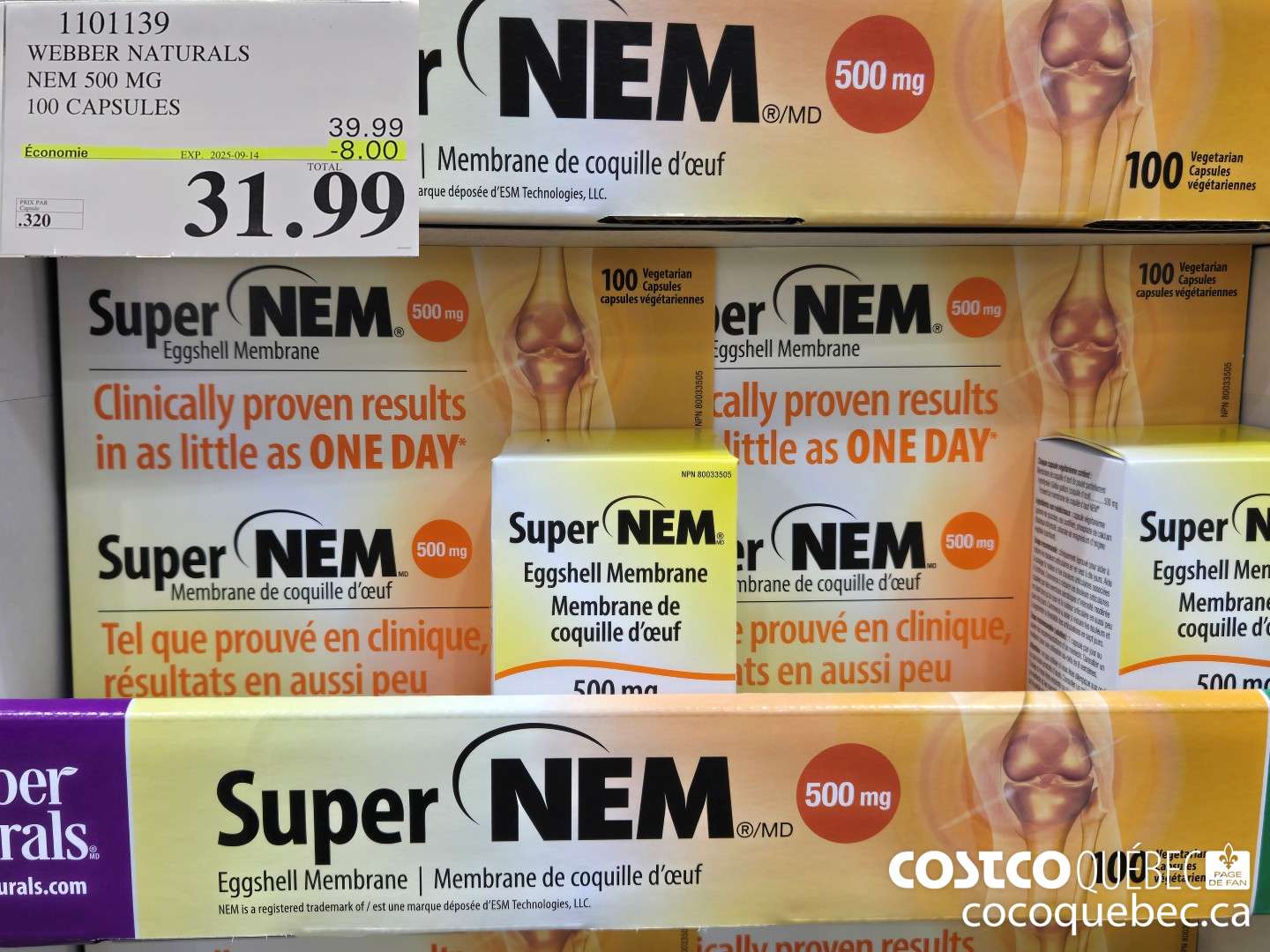 1101139 WEBBER NATURALS NEM 500MG  ($8.00 INSTANT SAVINGS EXPIRES ON 2025-09-14) $31.99