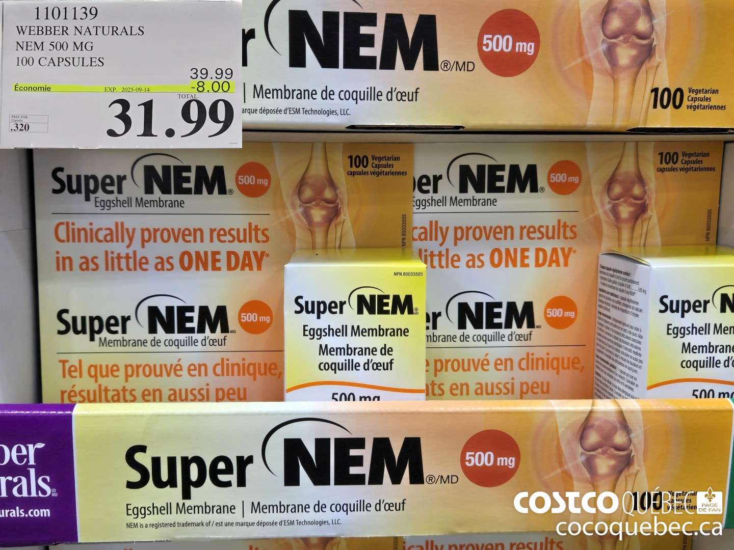 1101139 WEBBER NATURALS NEM 500MG  ($8.00 INSTANT SAVINGS EXPIRES ON 2025-09-14) $31.99