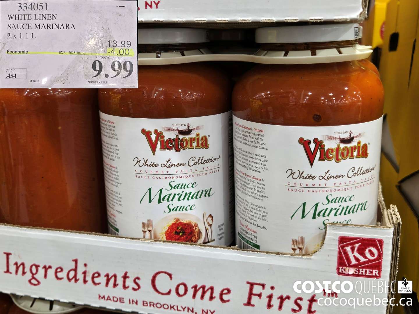 334051 WHITE LINEN SAUCE MARINARA ($4.00 INSTANT SAVINGS EXPIRES ON 2025-10-12) $9.99