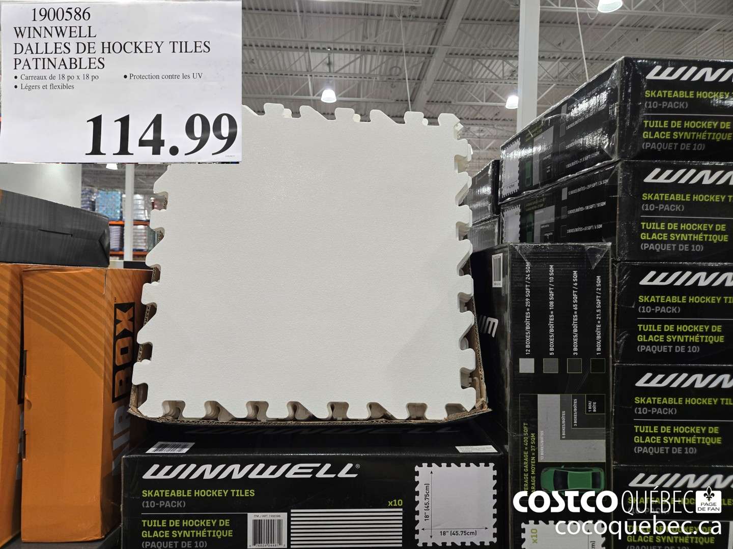 1900586 WINNWELL DALLES DE HOCKEY TILES PATINABLES  $114.99