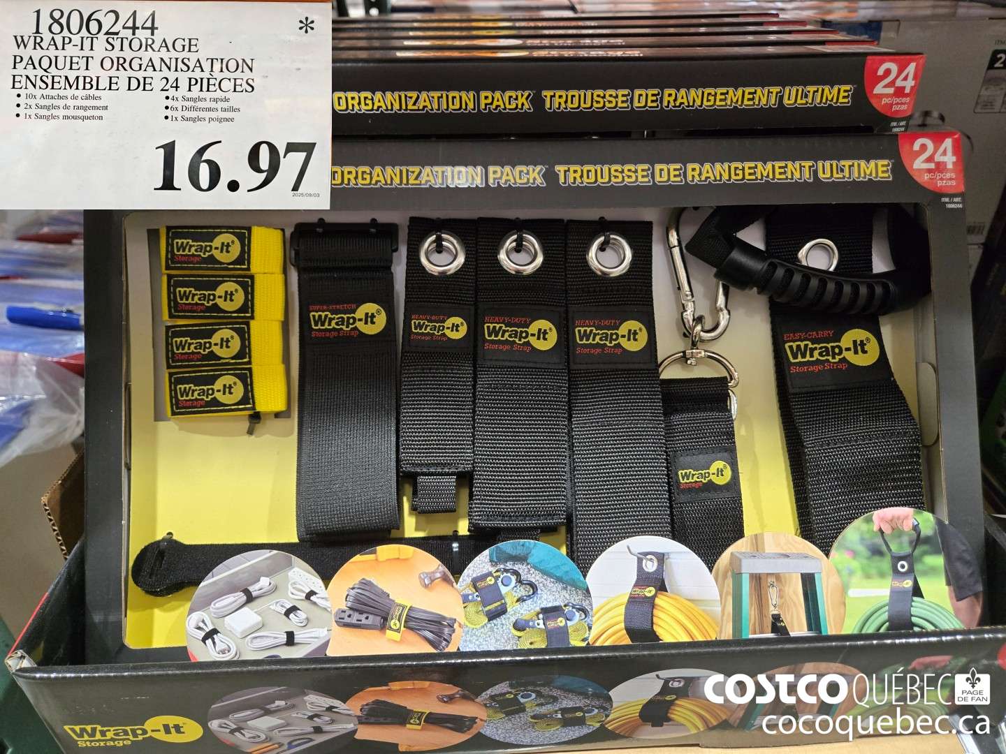 1806244 WRAP-IT STORAGE PAQUET ORGANISATION ENSEMBLE DE 24 PIECES  $16.97