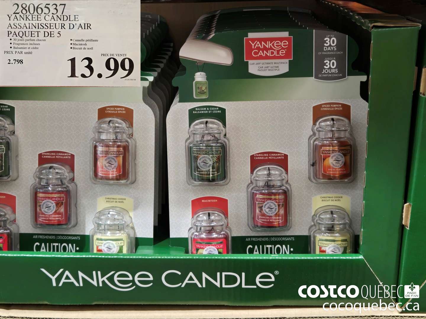 2806537 YANKEE CANDLE ASSAINISSEUR D'AIR PAQUET DE 5  $13.99