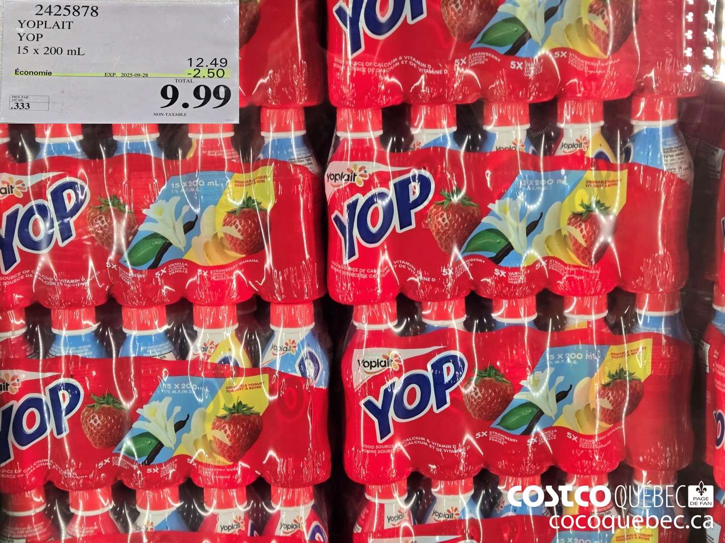 2425878 YOPLAIT YOP 15 x 200 mL ($2.50 INSTANT SAVINGS EXPIRES ON 2025-09-28) $9.99
