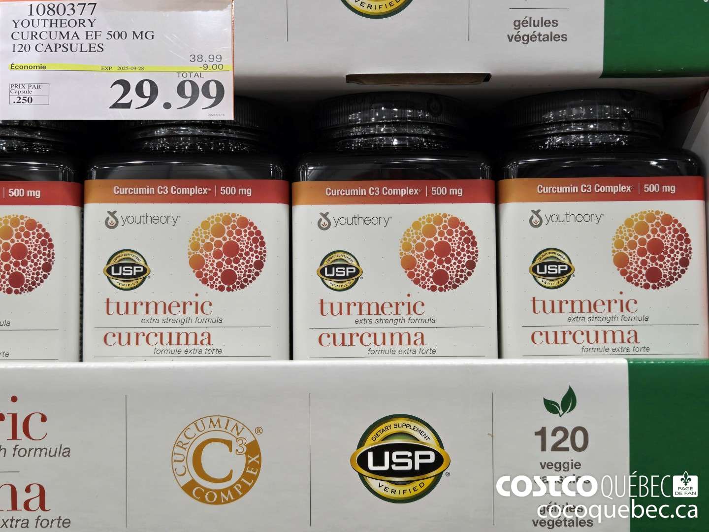 1080377 YOUTHEORY CURCUMA EF 120 GELULES VEGETALES ($9.00 INSTANT SAVINGS EXPIRES ON 2025-09-28) $29.99