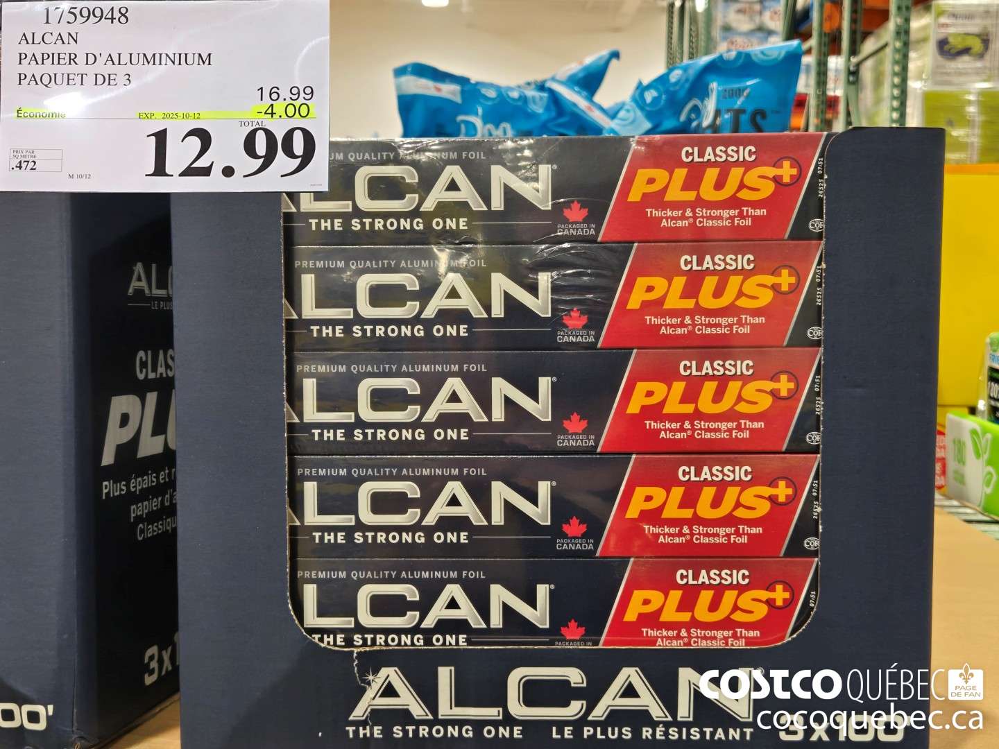 1759948 ALCAN PAPIER D' ALUMINIUM PAQUET DE 3  ($4.00 INSTANT SAVINGS EXPIRES ON 2025-10-12) $12.99