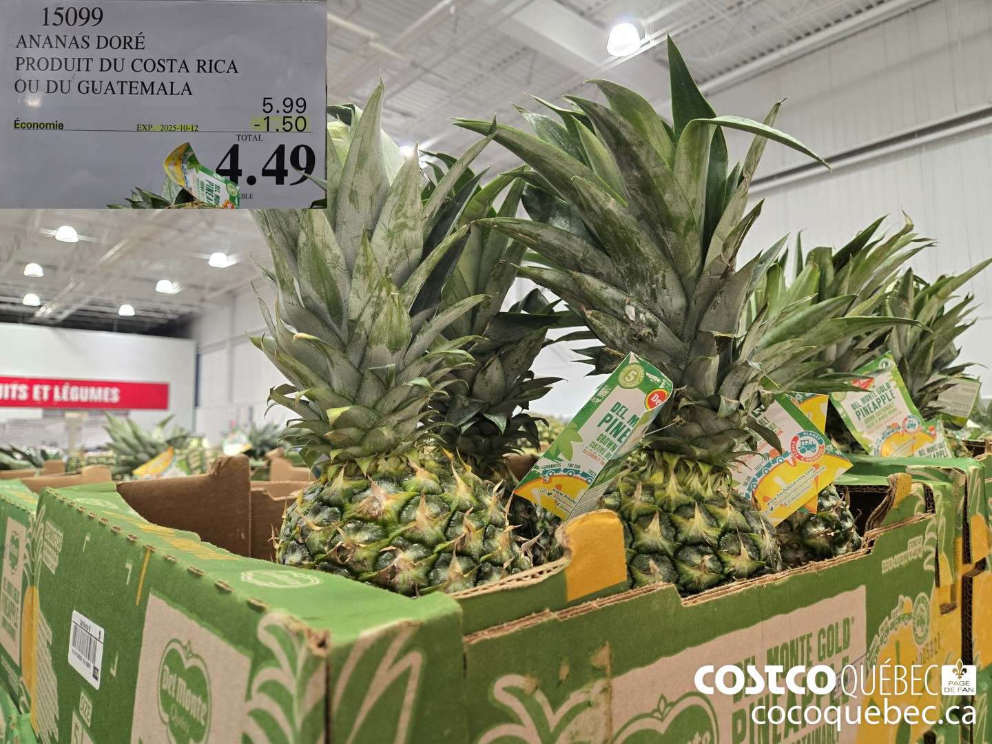 15099 ANANAS DORE PRODUIT DU COSTA RICA ($1.50 INSTANT SAVINGS EXPIRES ON 2025-10-12) $4.49