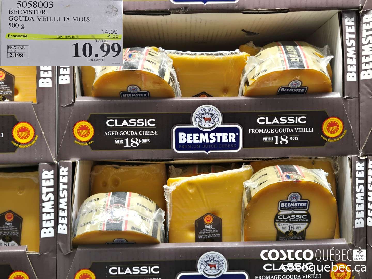 5058003 BEEMSTER GOUDA HOLLANDAIS 500 g ($4.00 INSTANT SAVINGS EXPIRES ON 2025-10-12) $10.99
