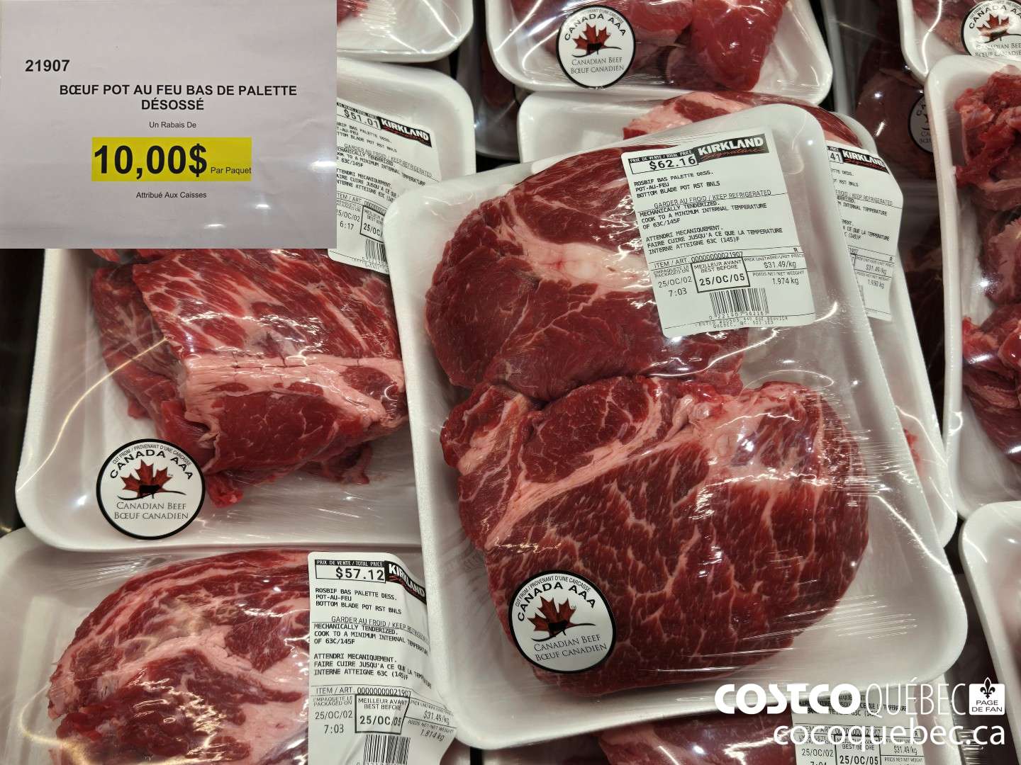 21907 BOEUF POT AU FEU BAS DE PALETTE DESOSSE  ($8.00 INSTANT SAVINGS)