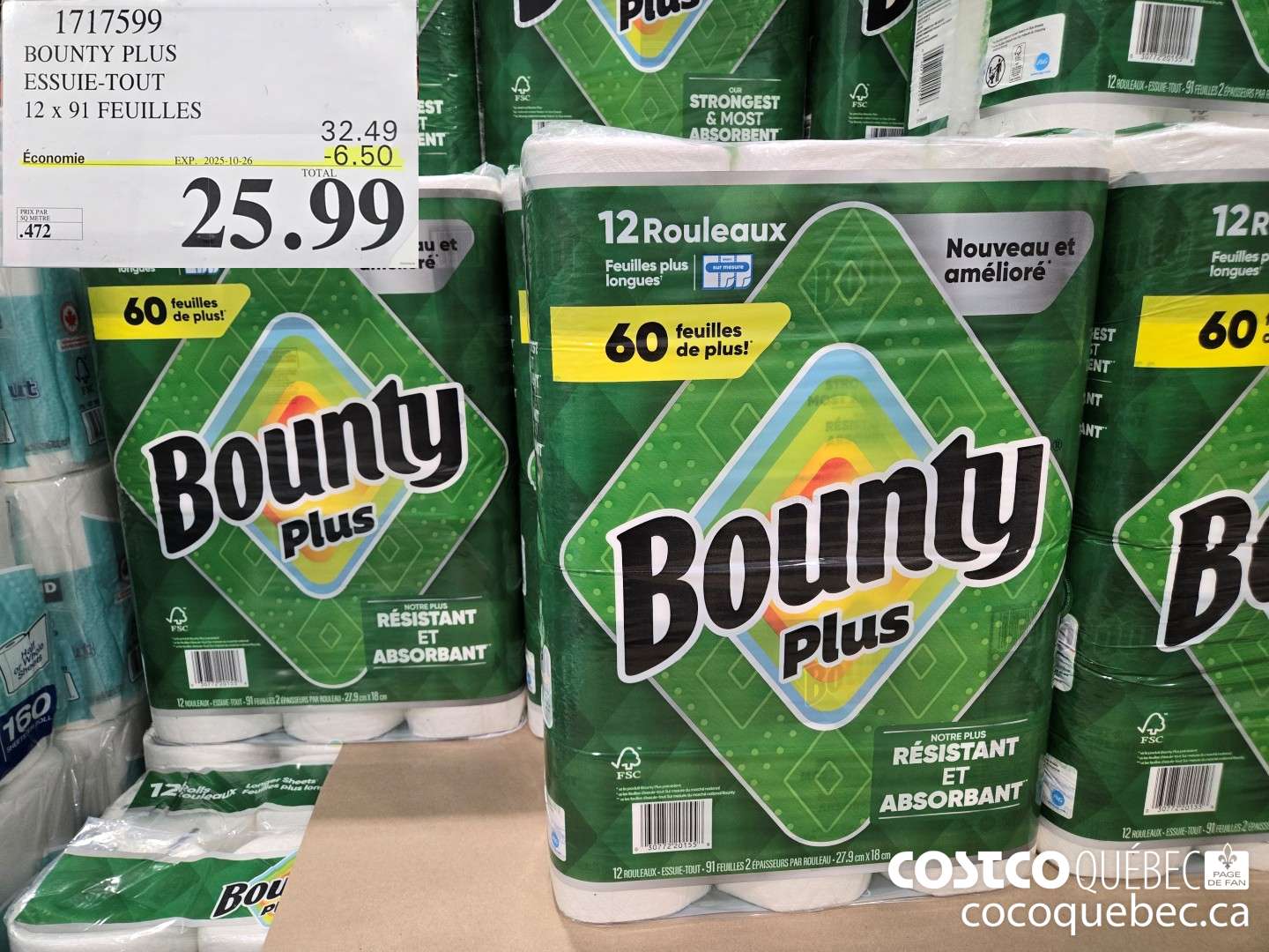 1717599 BOUNTY PLUS DARNES D SAUMON DE L'ANTIQUE ($6.50 INSTANT SAVINGS EXPIRES ON 2025-10-26) $25.99