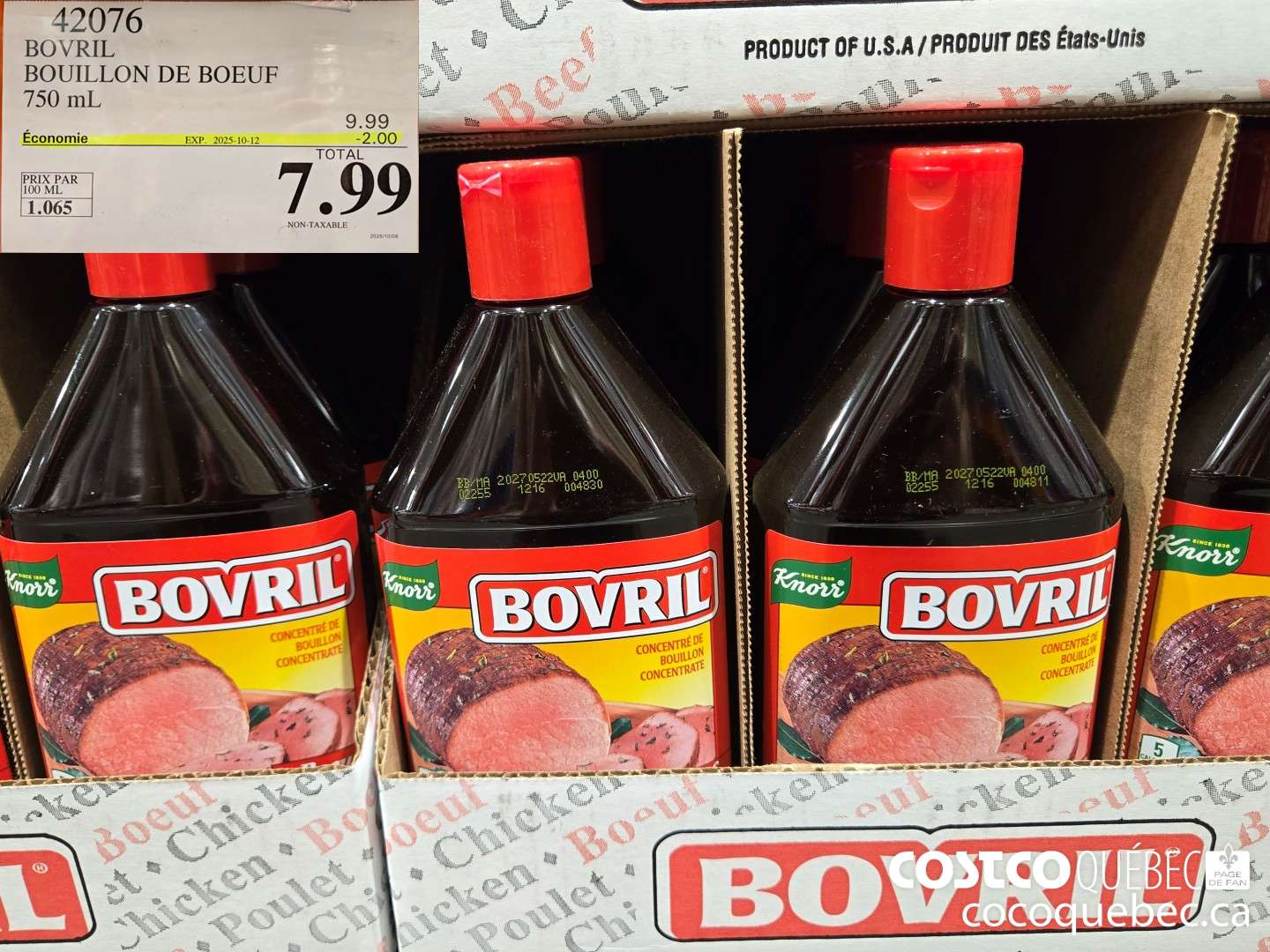 42076 BOVRIL BOUILLON DE BOEUF  ($2.00 INSTANT SAVINGS EXPIRES ON 2025-10-12) $7.99