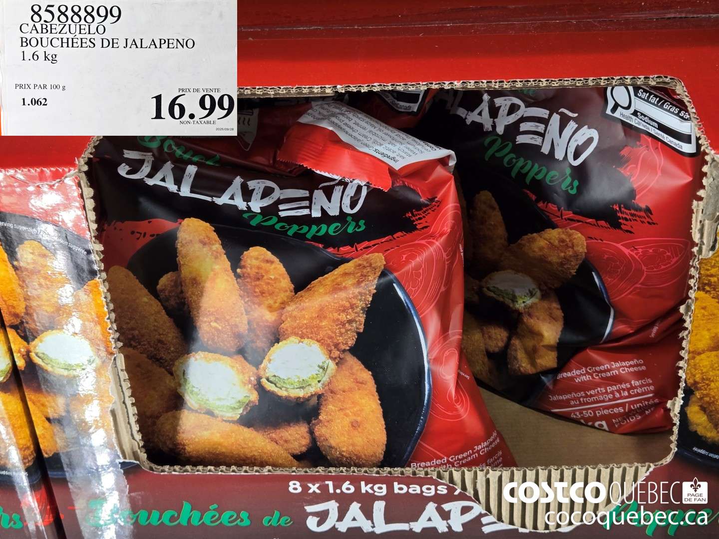 8588899 CABEZUELO BOUCHEES DE JALAPENO 1.6 kg  $16.99