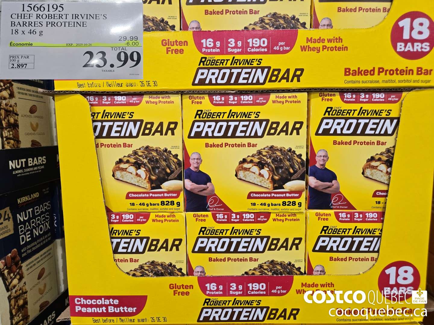 1566195 CHEF ROBERT IRVINE'S BARRES PROTEINE ($6.00 INSTANT SAVINGS EXPIRES ON 2025-10-26) $23.99