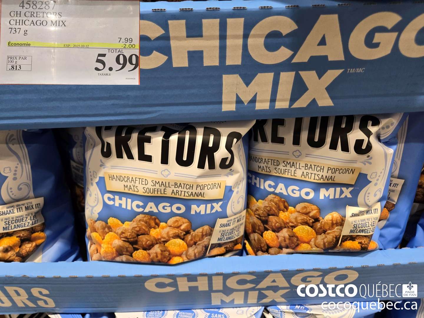 458287 CHICAGO MIX 737 G  ($2.00 INSTANT SAVINGS EXPIRES ON 2025-10-12) $5.99