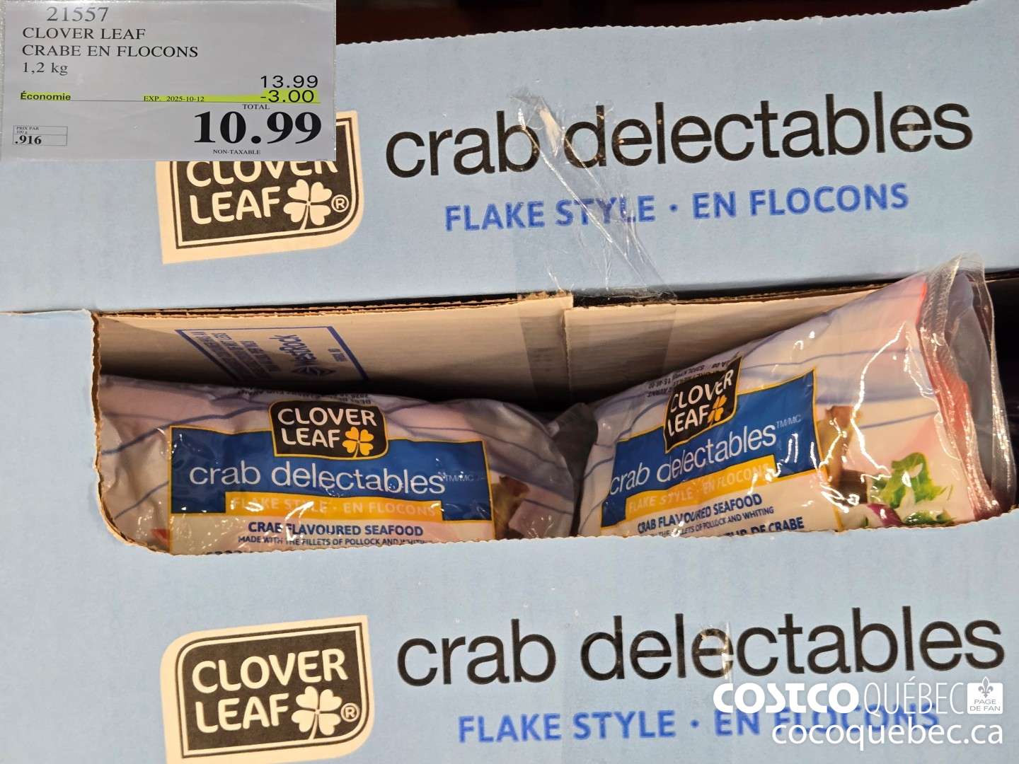 21557 CLOVER LEAF CRABE EN FLOCONS 4 x 300 g  ($3.00 INSTANT SAVINGS EXPIRES ON 2025-10-12) $10.99