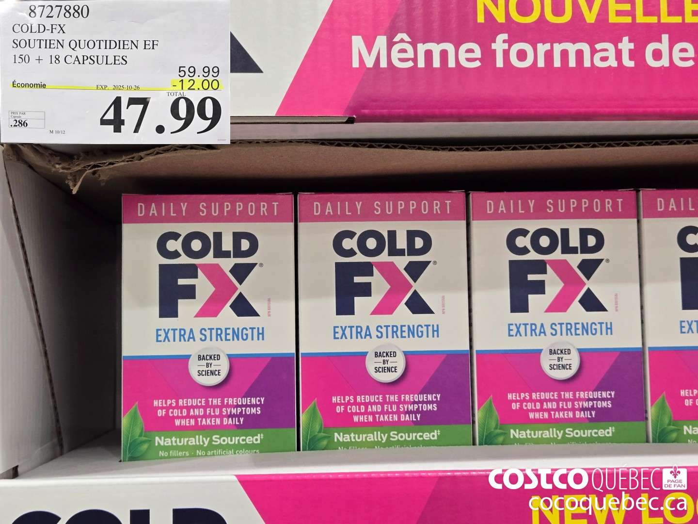 8727880 COLD FX DEFENSE QUOTIDIENNE   ($12.00 INSTANT SAVINGS EXPIRES ON 2025-10-26) $47.99