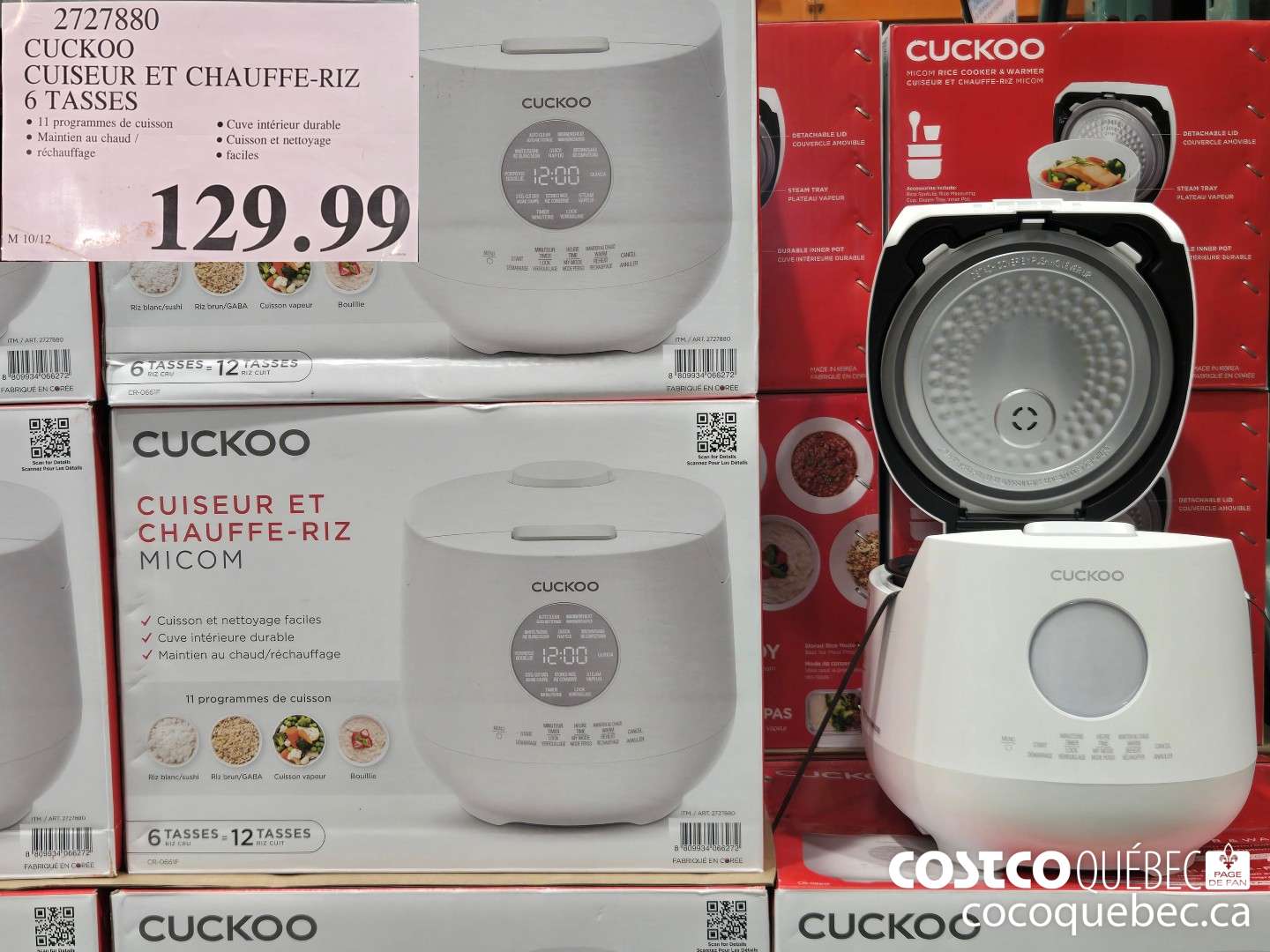 2727880 CUCKOO 6-CUP RICE COOKER & WARMER $129.99