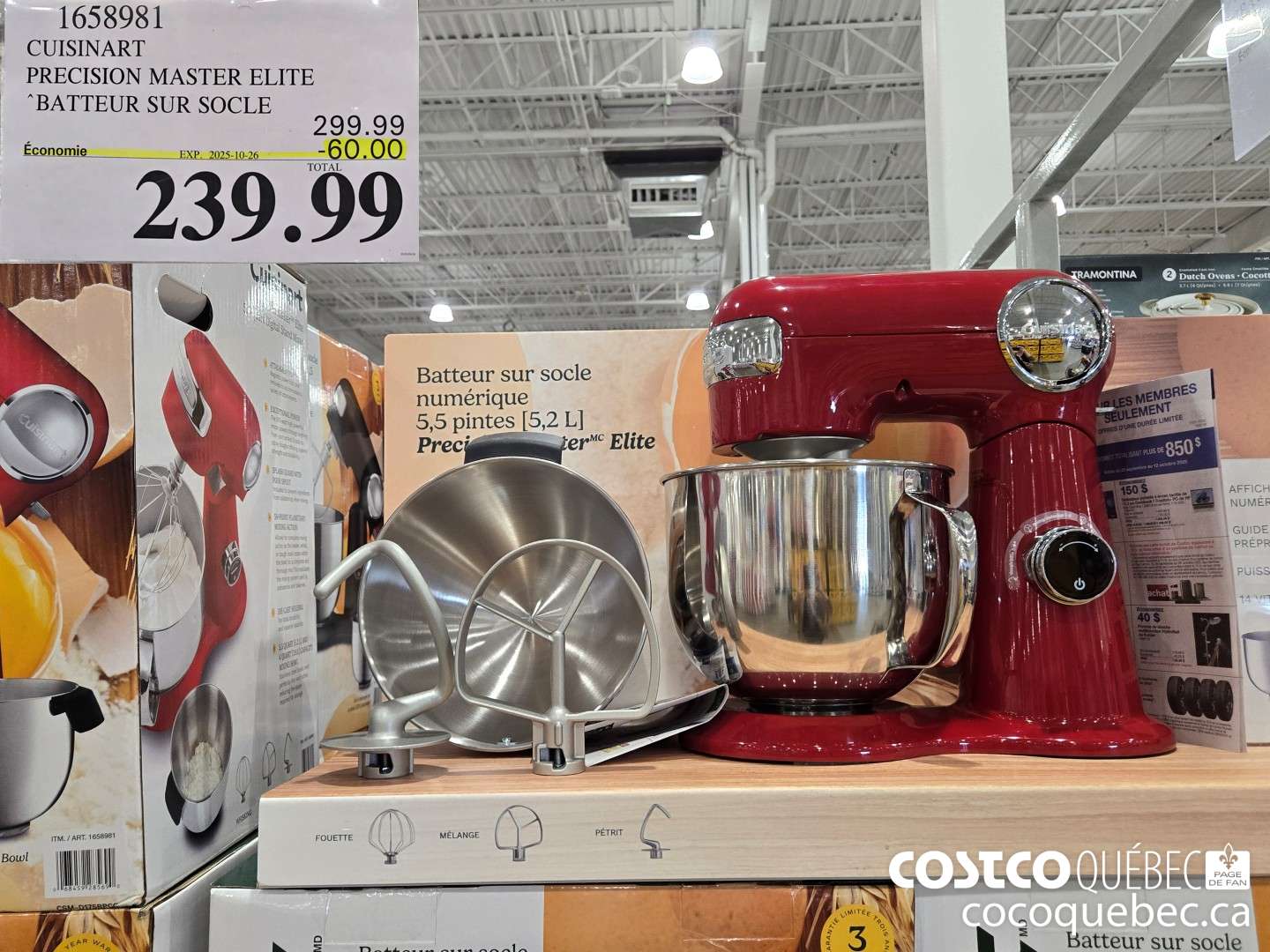 1658981 CUISINART BATTEUR SUR SOCLE “PRECISION MASTER ELITE ($60.00 INSTANT SAVINGS EXPIRES ON 2025-10-26) $239.99