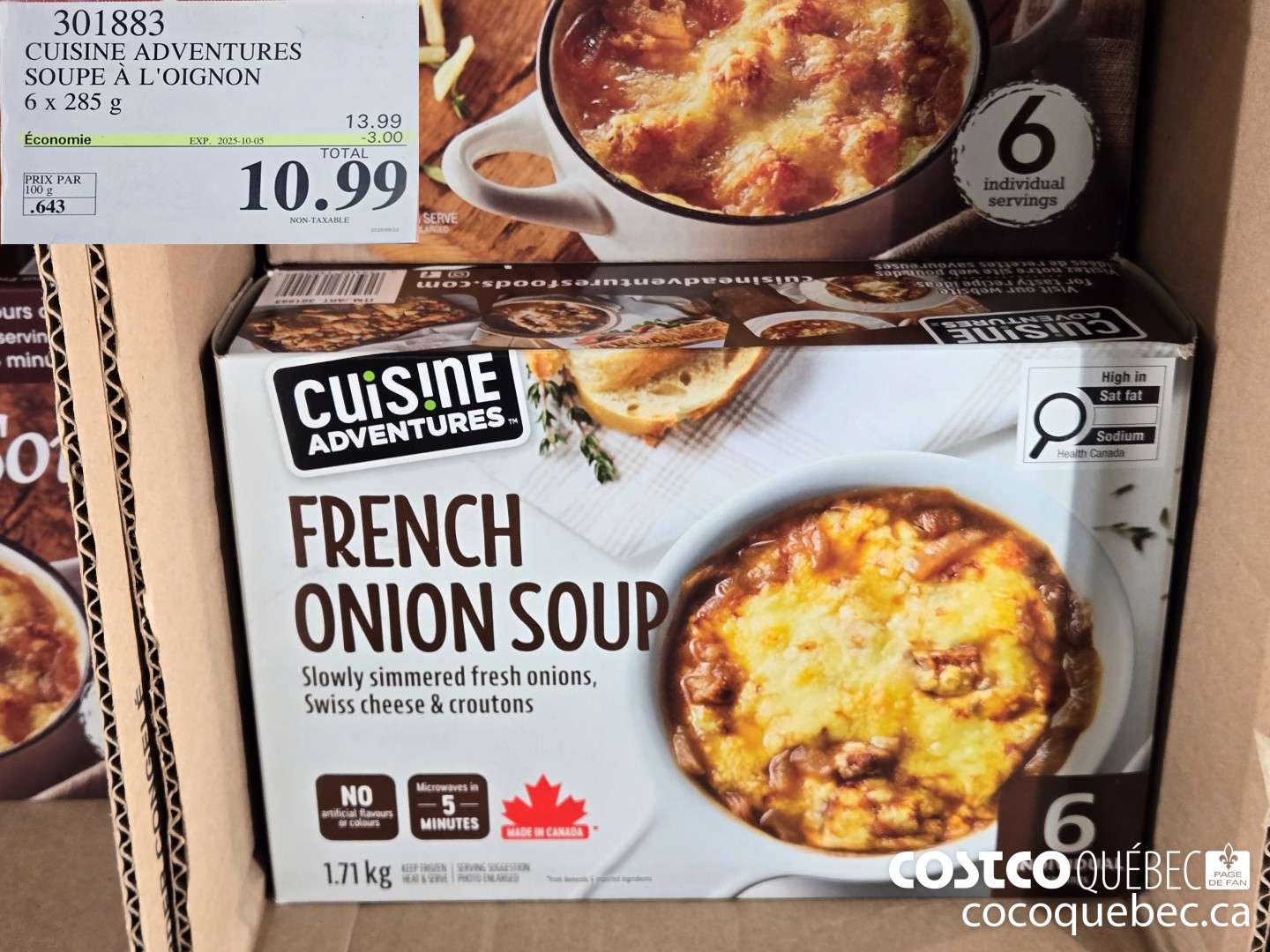 301883 CUISINE ADVENTURES SOUPE A L'OIGNON  ($3.00 INSTANT SAVINGS EXPIRES ON 2025-10-05) $10.99