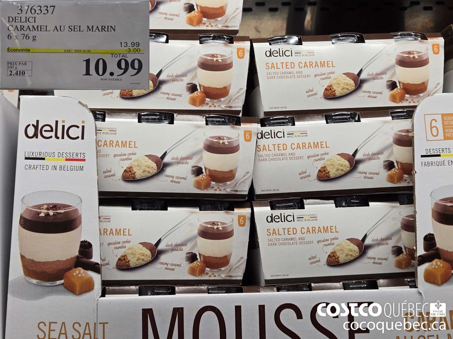 376337 DELICI CARAMEL AU SEL MARIN 6 x 76 g  ($3.00 INSTANT SAVINGS EXPIRES ON 2025-10-26) $10.99