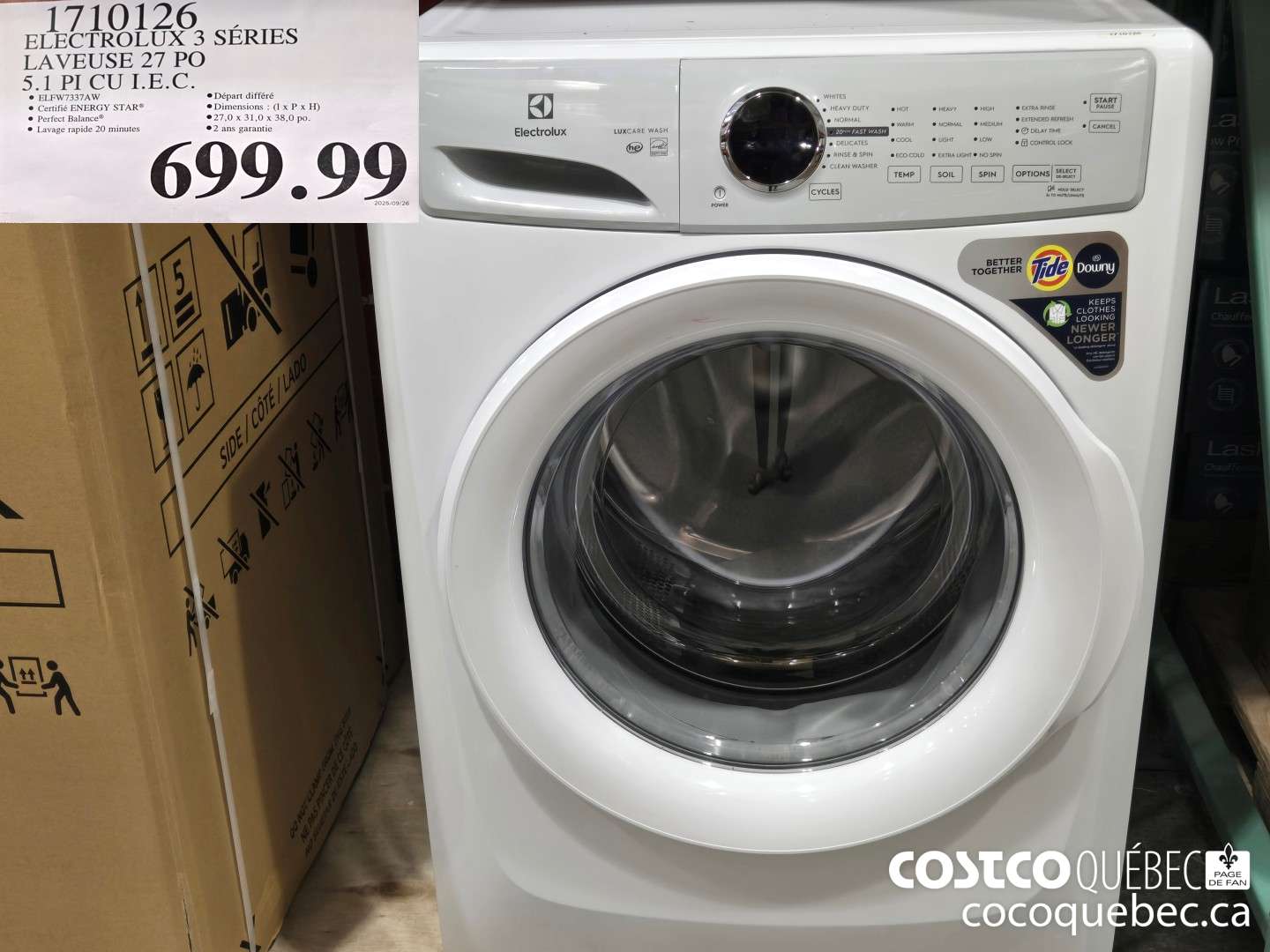 1710126 ELECTROLUX 3 SERIES WASHER 27 IN $699.99