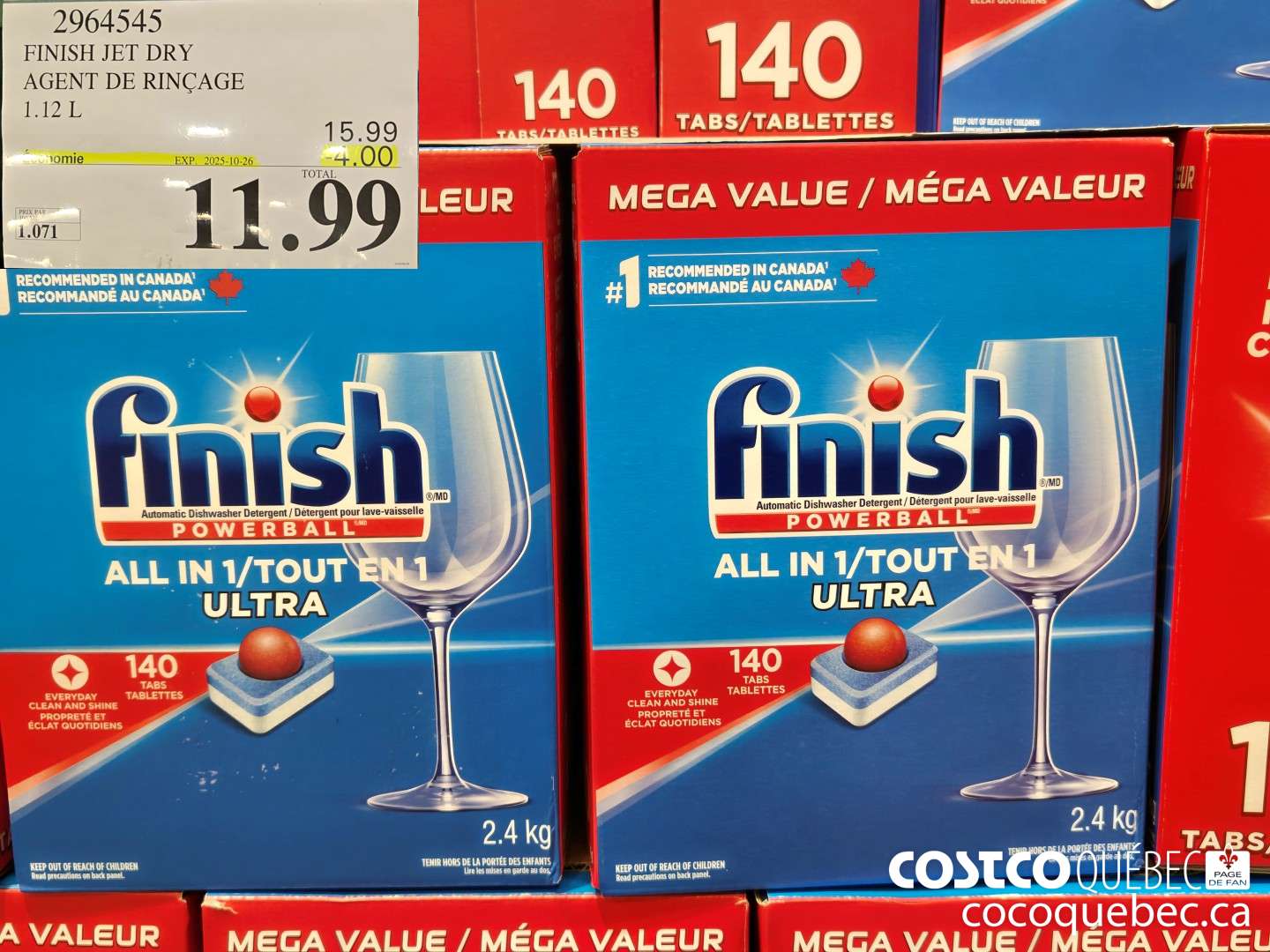 2964545 FINISH JET DRY AGENT DE RINCAGE  ($4.00 INSTANT SAVINGS EXPIRES ON 2025-10-12) $11.99