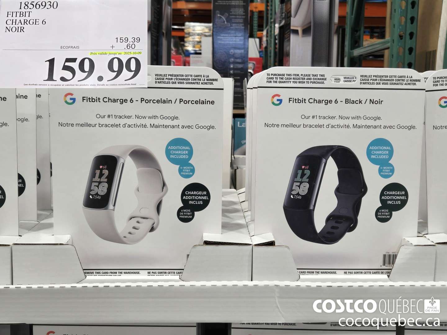 1856930 FITBIT CHARGE 6 NOIR  $159.99