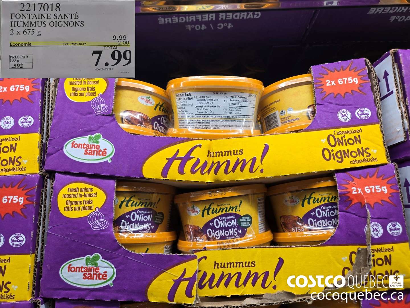 2217018 FONTAINE SANTE HUMMUS OIGNONS  ($2.00 INSTANT SAVINGS EXPIRES ON 2025-10-12) $7.99