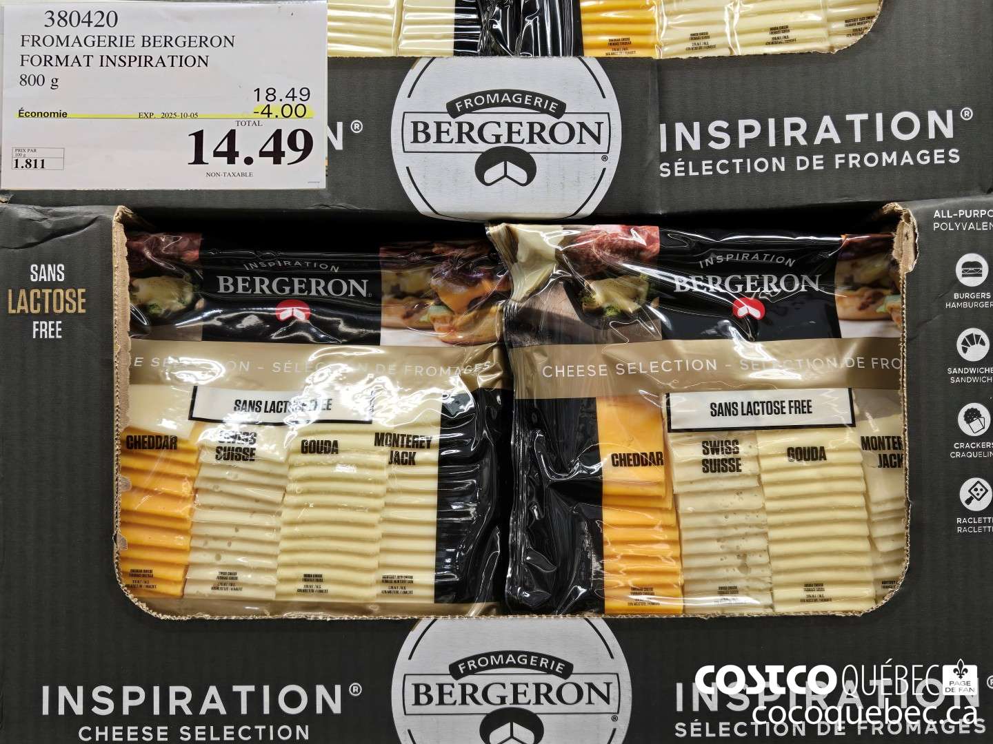 380420 FROMAGERIE BERGERON FORMAT INSPIRATION 800 g  ($4.00 INSTANT SAVINGS EXPIRES ON 2025-10-05) $14.49