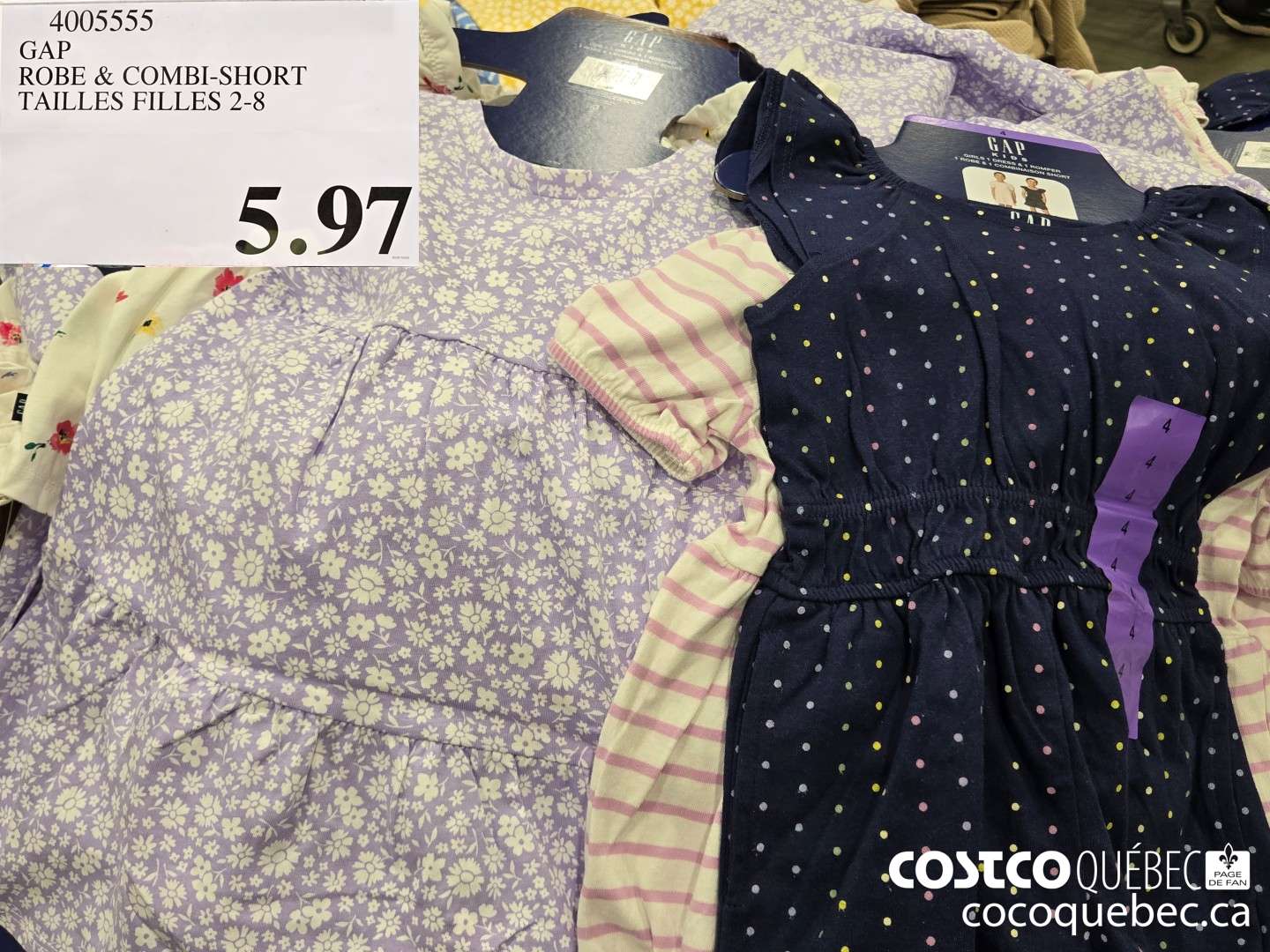 4005555 GAP ROBE & COMBI-SHORT TAILLES FILLES 2-8  $5.97