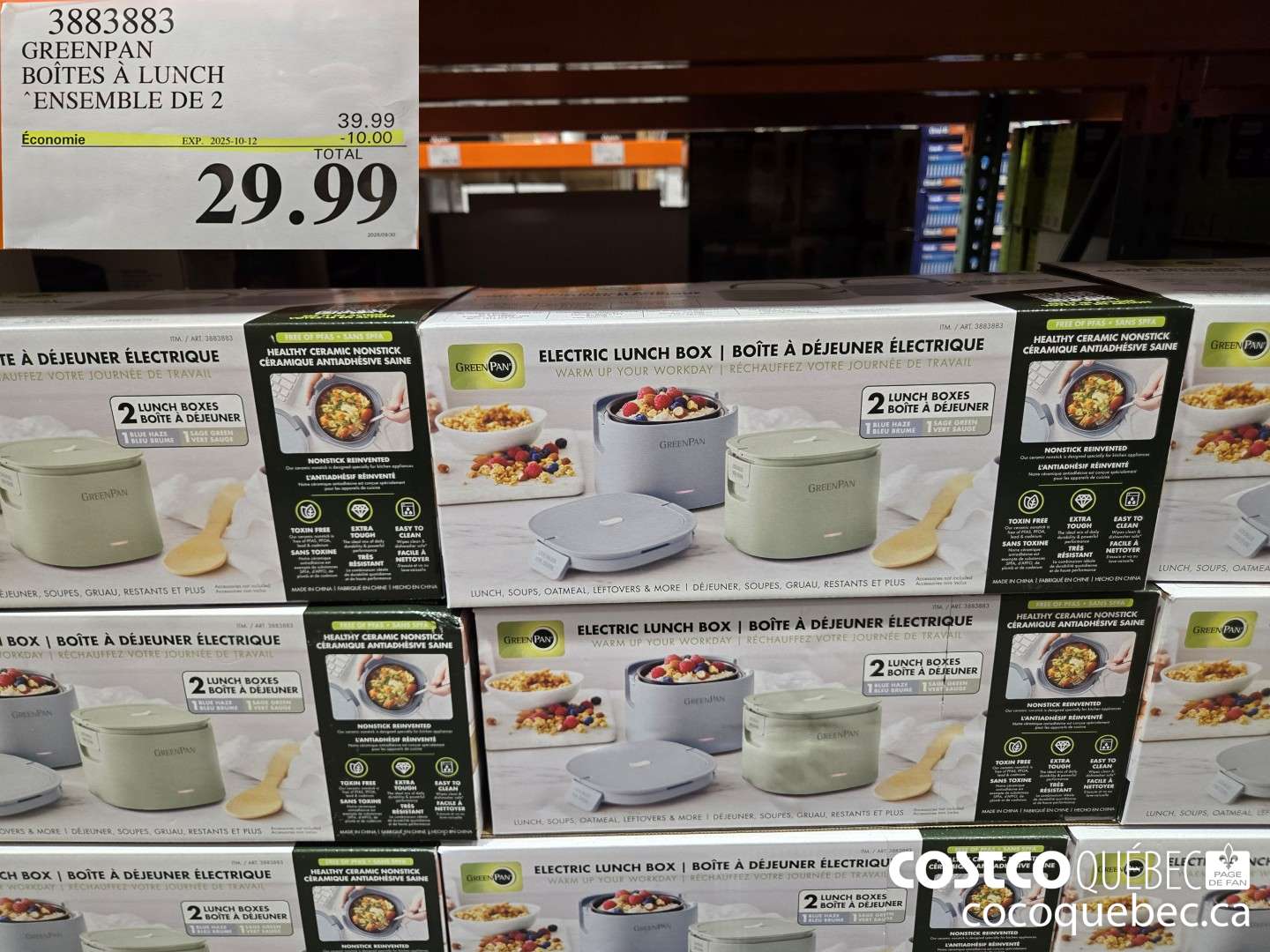 3883883 GREENPAN | BOITES A LUNCH Ensemble de 2  ($10.00 INSTANT SAVINGS EXPIRES ON 2025-10-12) $29.99