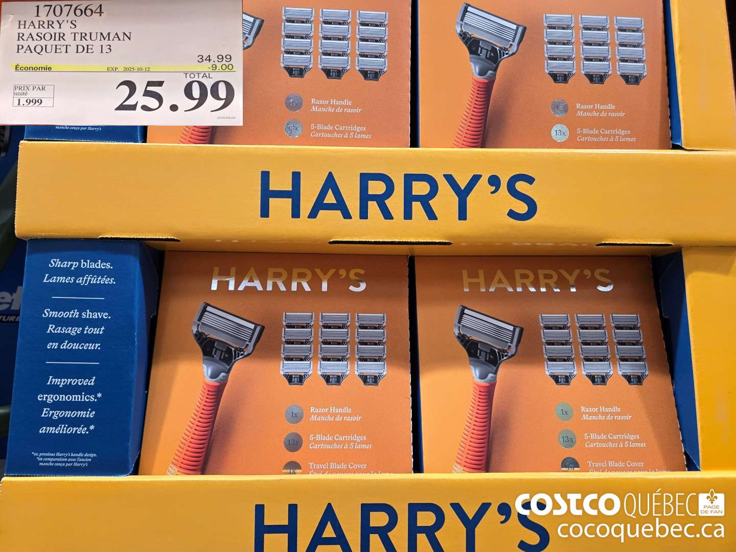 1707664 HARRY's RASOIR TRUMAN PAQUET DE 13  ($9.00 INSTANT SAVINGS EXPIRES ON 2025-10-12) $25.99