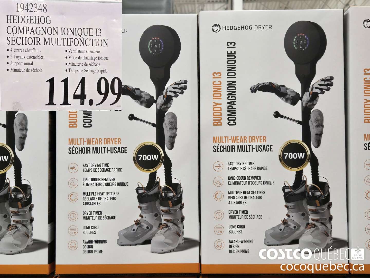 1942348 HEDGEHOG COMPAGNON IONIQUE 3 SECHOIR MULTIFONCTION  $114.99
