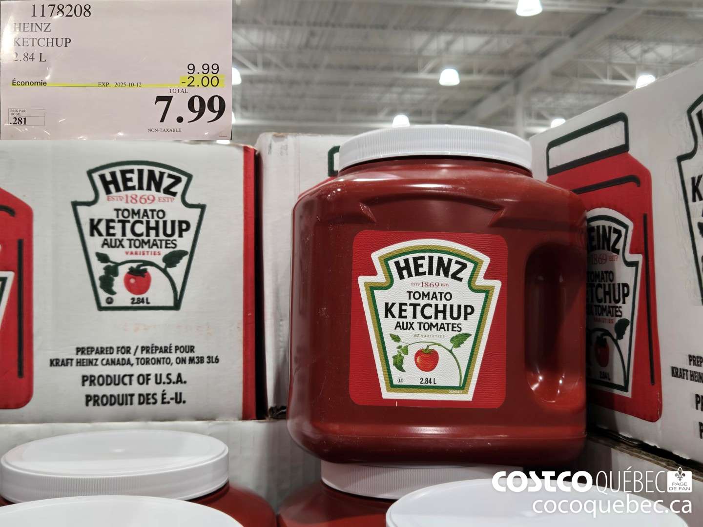 1178208 HEINZ KETCHUP 2.84 L ($2.00 INSTANT SAVINGS EXPIRES ON 2025-10-12) $7.99