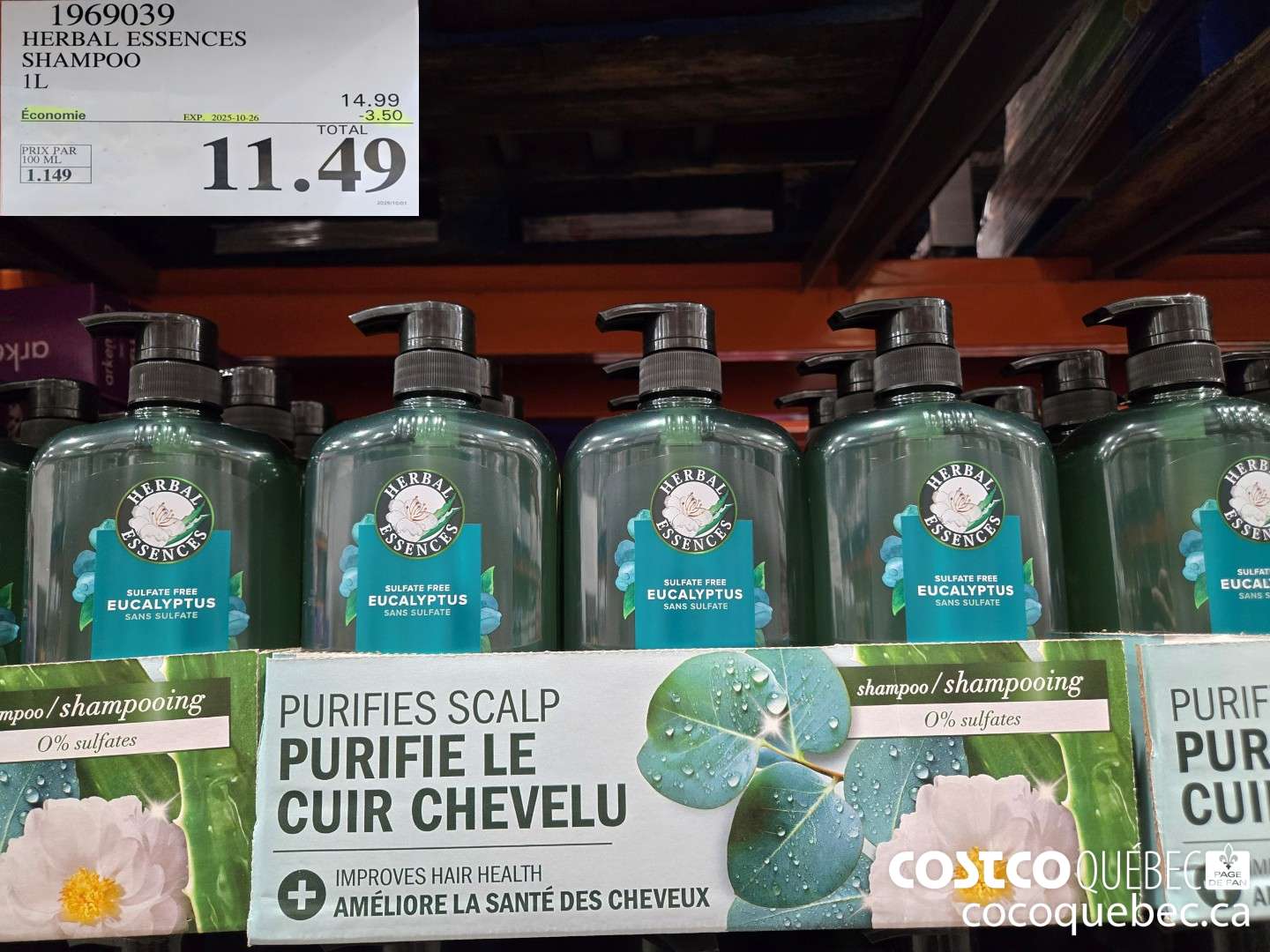 1969039 HERBAL ESSENCES SHAMPOO 1L  ($3.50 INSTANT SAVINGS EXPIRES ON 2025-10-26) $11.49