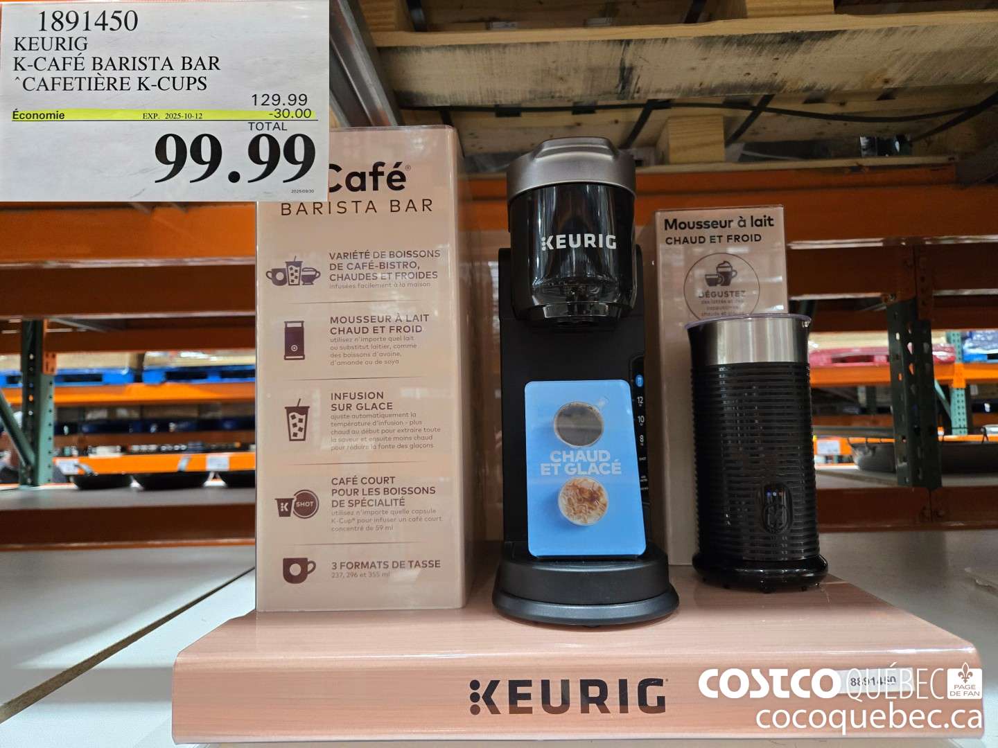 1891450 KEURIG K CAFE BAR’STA BAR CAFETIERE  ($30.00 INSTANT SAVINGS EXPIRES ON 2025-10-12) $99.99