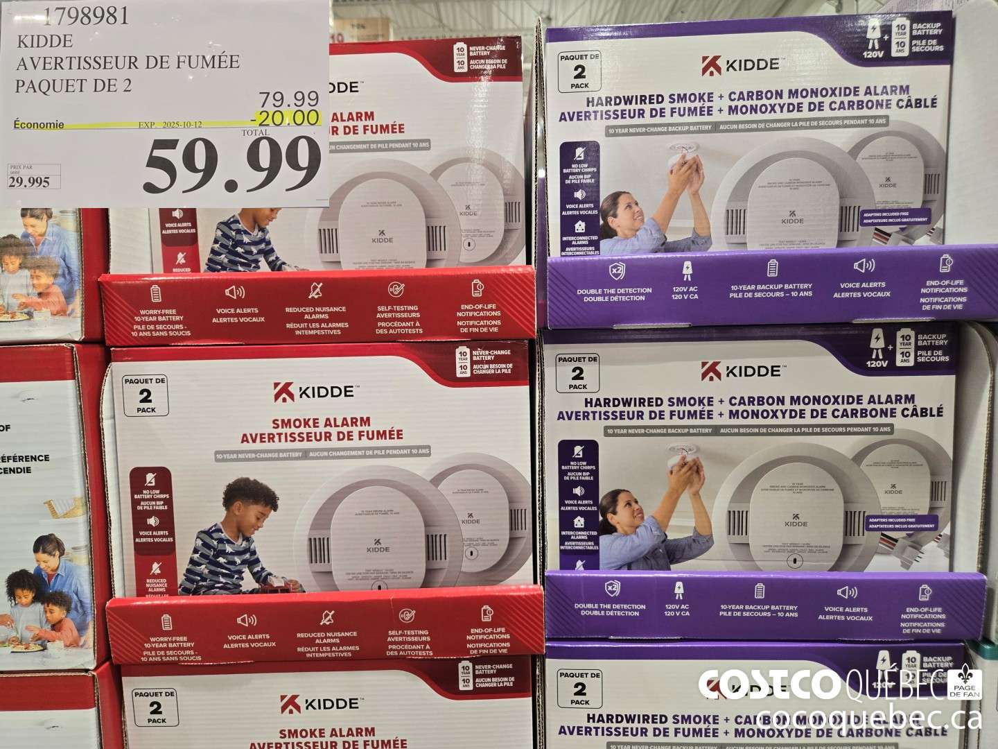 1798981 KIDDE AVERTISSEUR DE FUMEE PAQUET DE 2  ($20.00 INSTANT SAVINGS EXPIRES ON 2025-10-12) $59.99