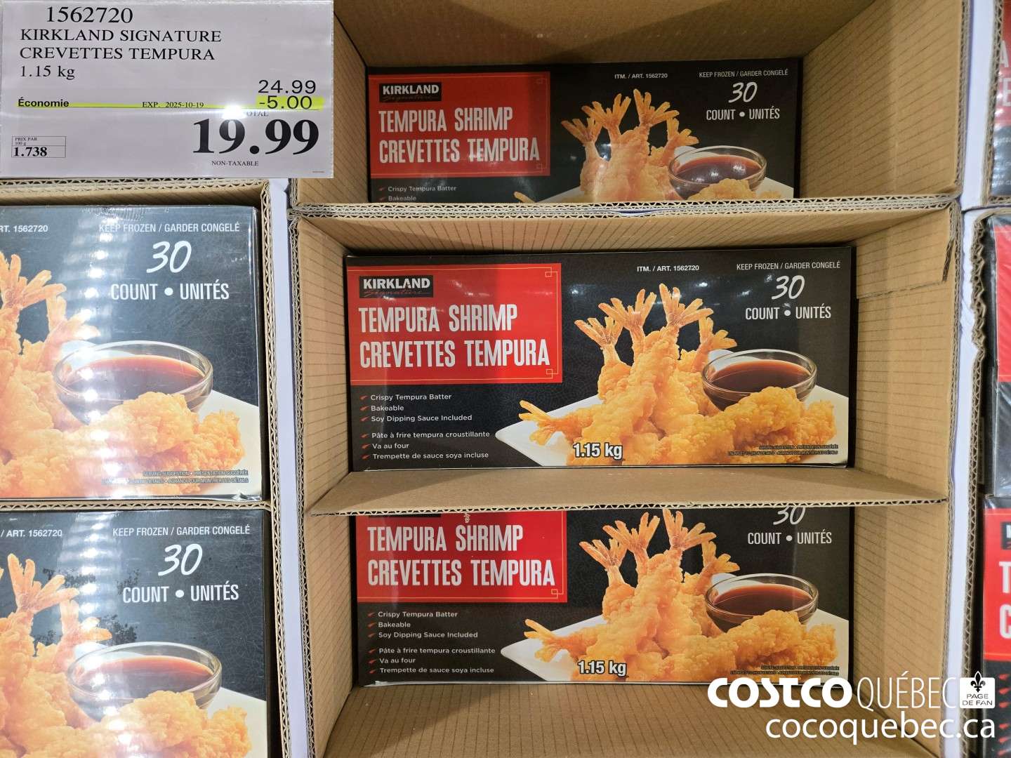 1562720 KIRKLAND SIGNATURE CREVETTES TEMPURA  ($5.00 INSTANT SAVINGS EXPIRES ON 2025-10-19) $19.99