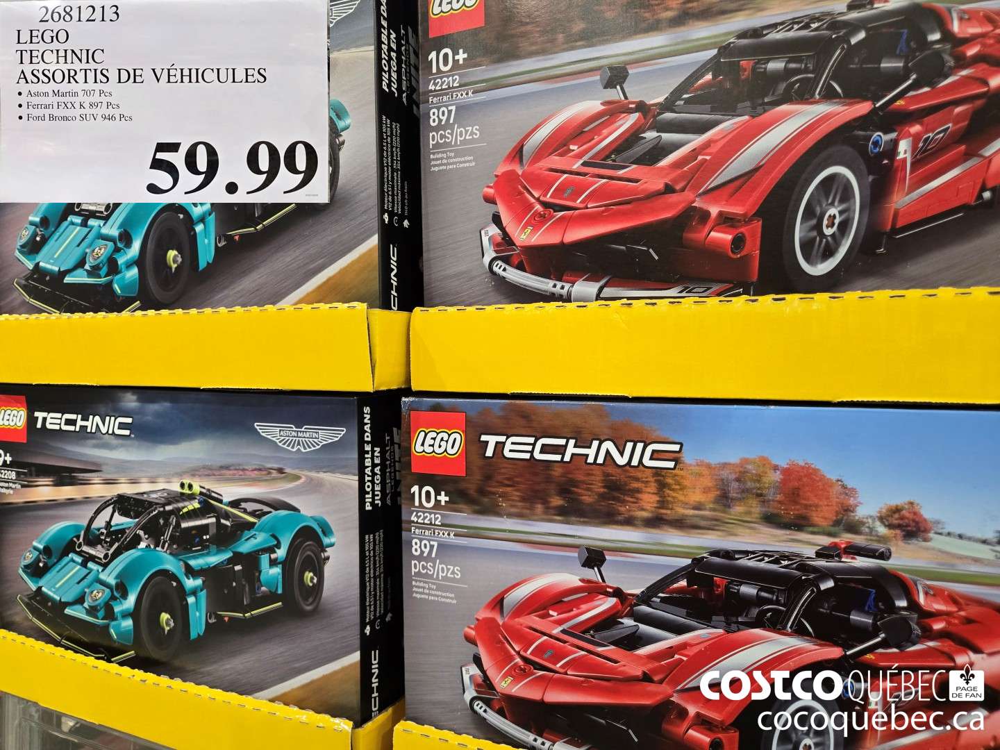 2681213 LEGO TECHNIC ASSORTIS DE VEHICULES  $59.99