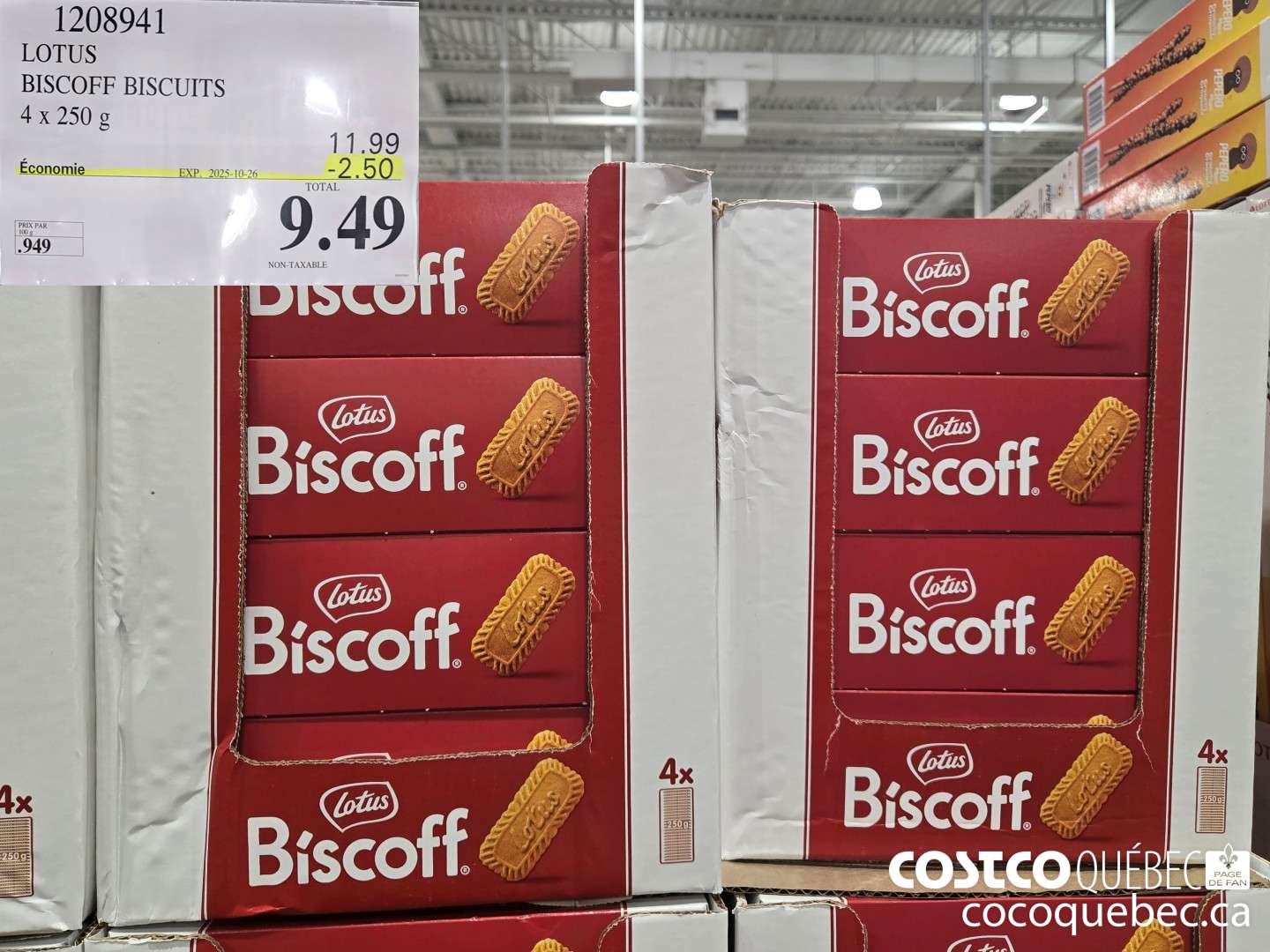 1208941 LOTUS BISCOFF COOKIES 1 kg ($2.50 INSTANT SAVINGS EXPIRED ON 2025-10-26) $9.49