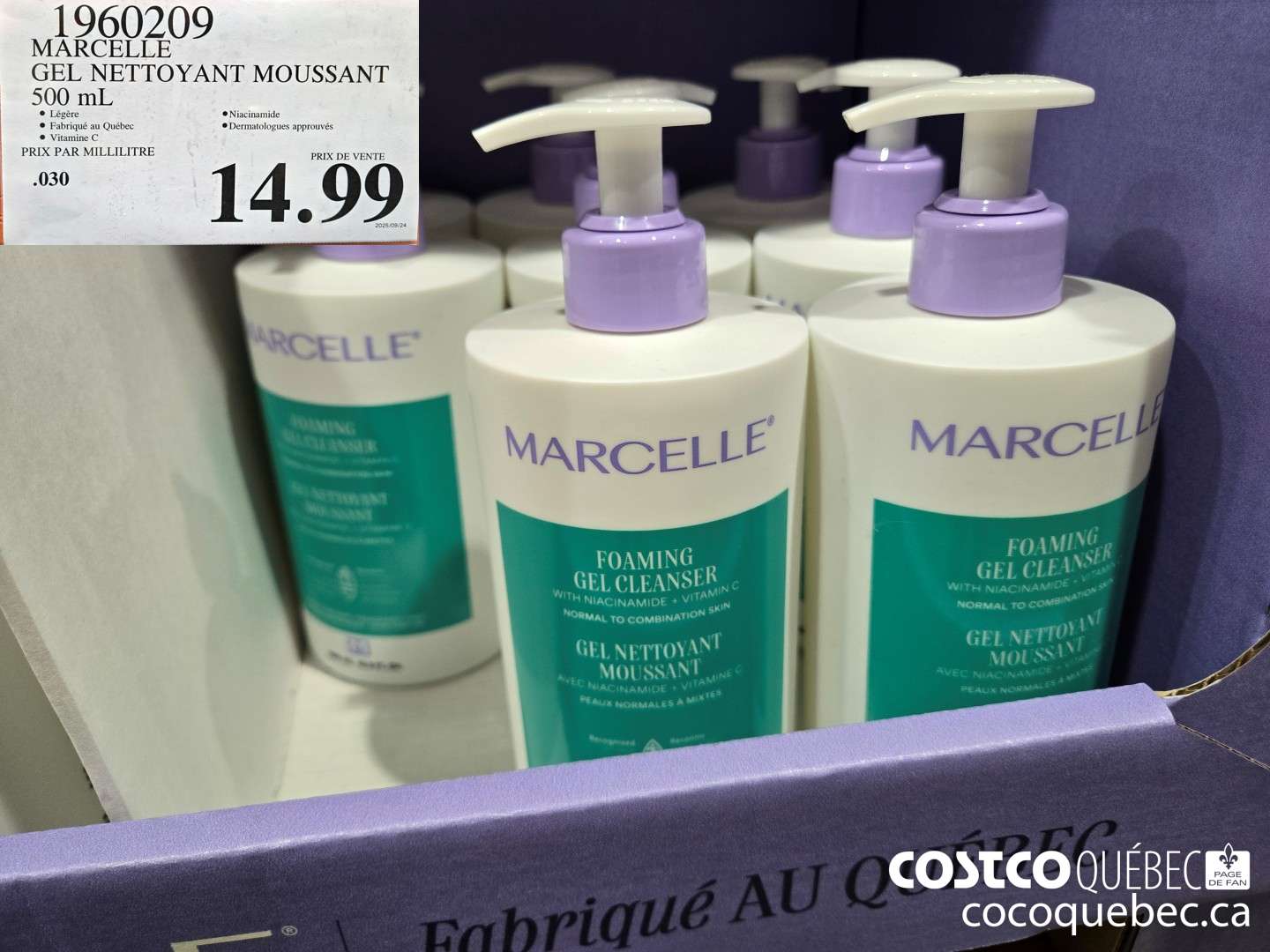 1960209 MARCELLE GEL NETTOYANT MOUSSANT 500, mL  $14.99