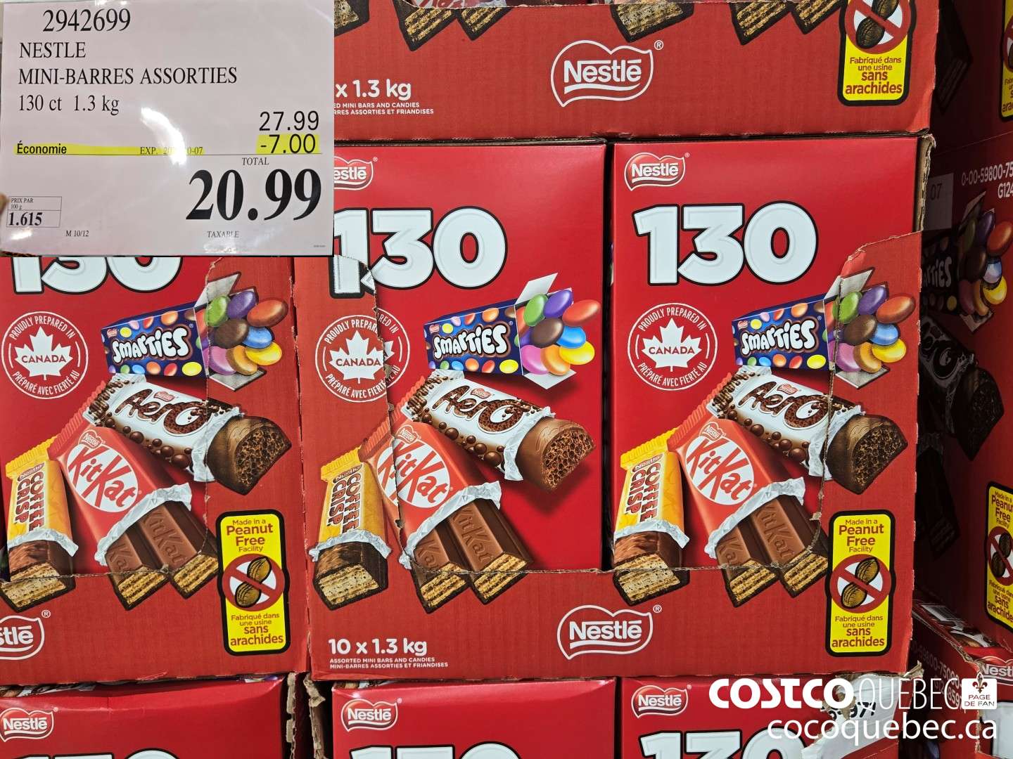 2942699 NESTLE MINI-BARRES ASSORTIES 130 ct  ($7.00 INSTANT SAVINGS EXPIRES ON 2025-09-07) $20.99