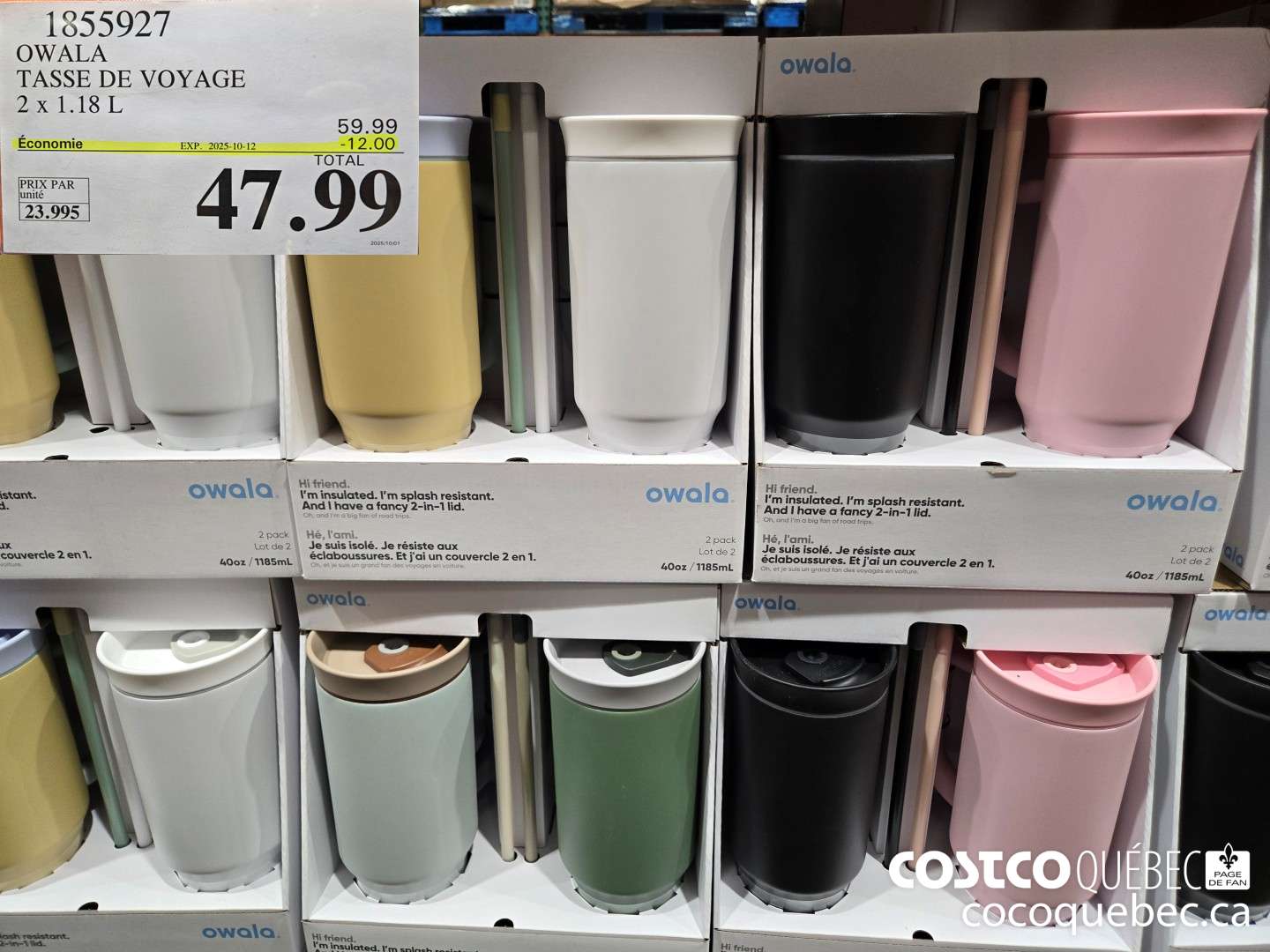 1655927 OWALA TASSE DE VOYAGE 2x 115 L  ($12.00 INSTANT SAVINGS EXPIRES ON 2025-10-12) $47.99