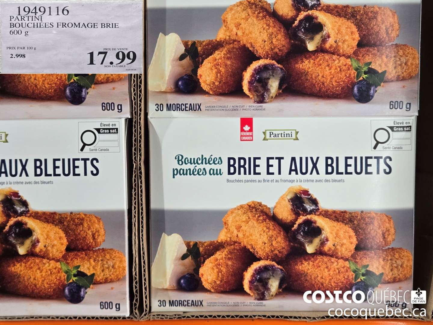 1949116 PARTINI BOUCHEES FROMAGE BRIE 600 g  $17.99