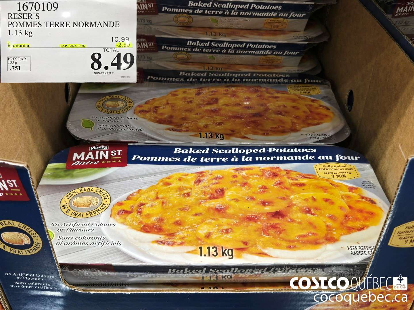 1670109 RESER'S POMMES DE TERRE A LA NORMANDE 1.13 kg  ($2.50 INSTANT SAVINGS EXPIRES ON 2025-10-26) $8.49