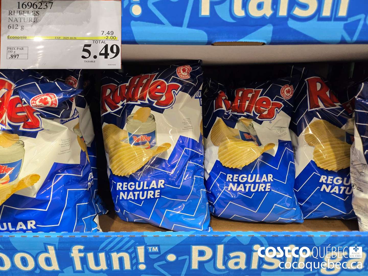 1696237 RUFFLES NATURE ($2.00 INSTANT SAVINGS EXPIRES ON 2025-10-26) $5.49