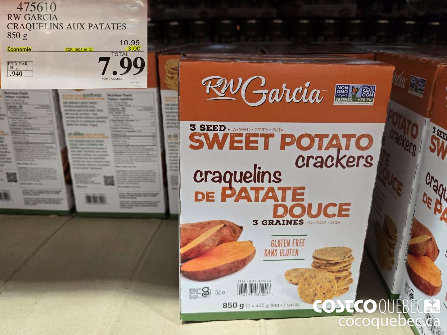 475610 RW GARCIA CRAQUELINS AUX PATATES 850g  $3.00OFF ($3.00 INSTANT SAVINGS EXPIRES ON 2025-10-12) $7.99