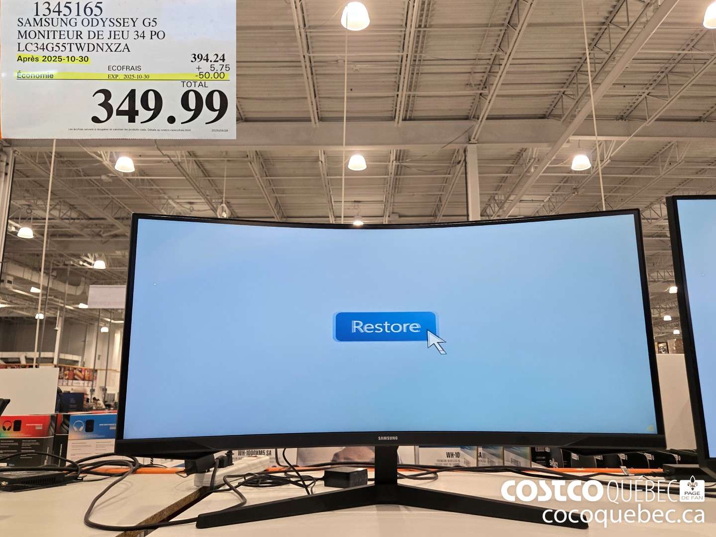 1345165 SAMSUNG ODYSSEY G5 MONITEUR DE JEU 34 PO  ($50.00 INSTANT SAVINGS EXPIRES ON 2025-10-30) $349.99