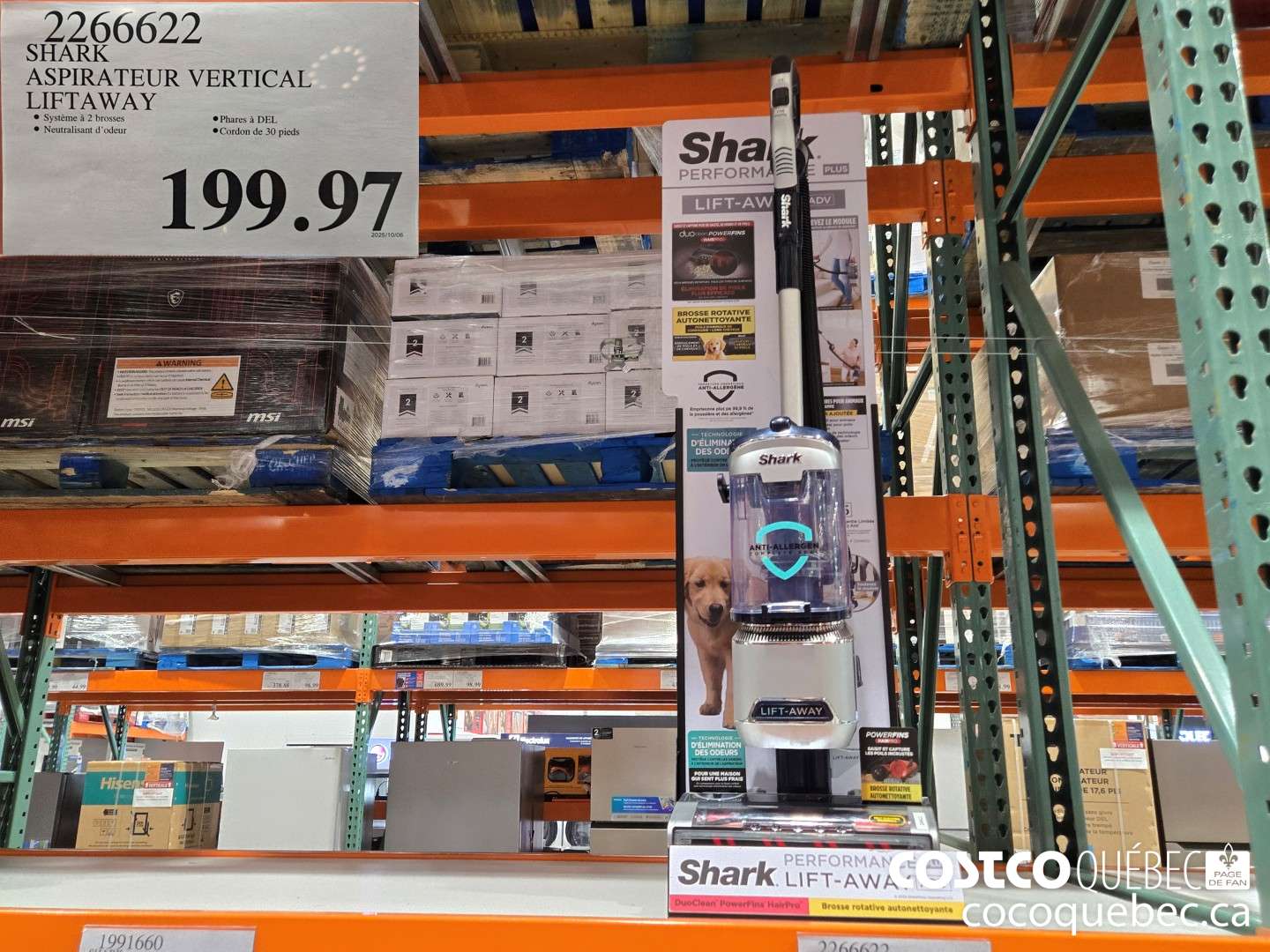 2266622 SHARK ASPIRATEUR VERTICAL LIFTAWAY  (EXPIRES ON 2025-07-20) $199.97