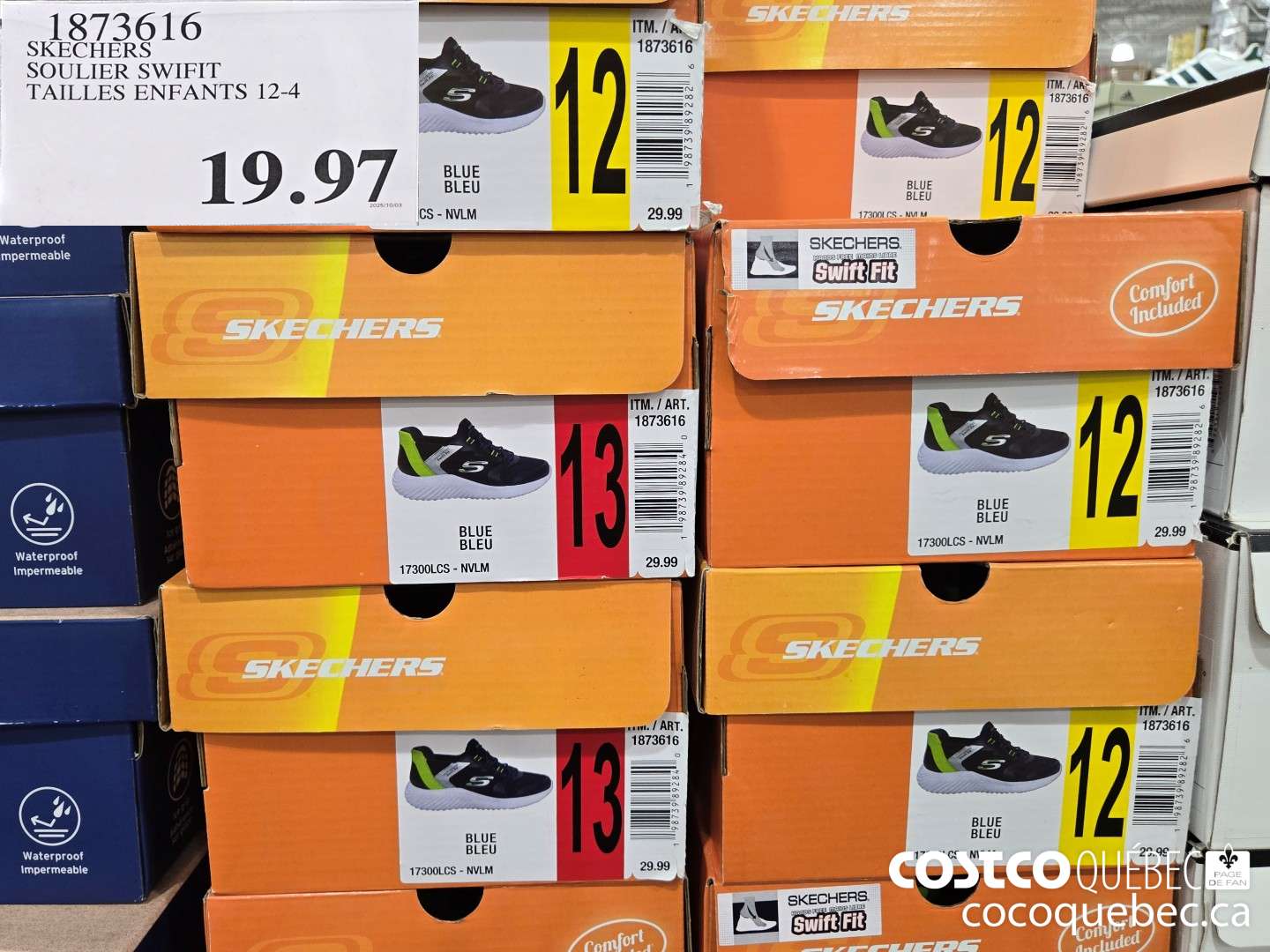 1873616 SKECHERS SOULIER SWIFIT TAILLES ENFANTS 12-4  $19.97